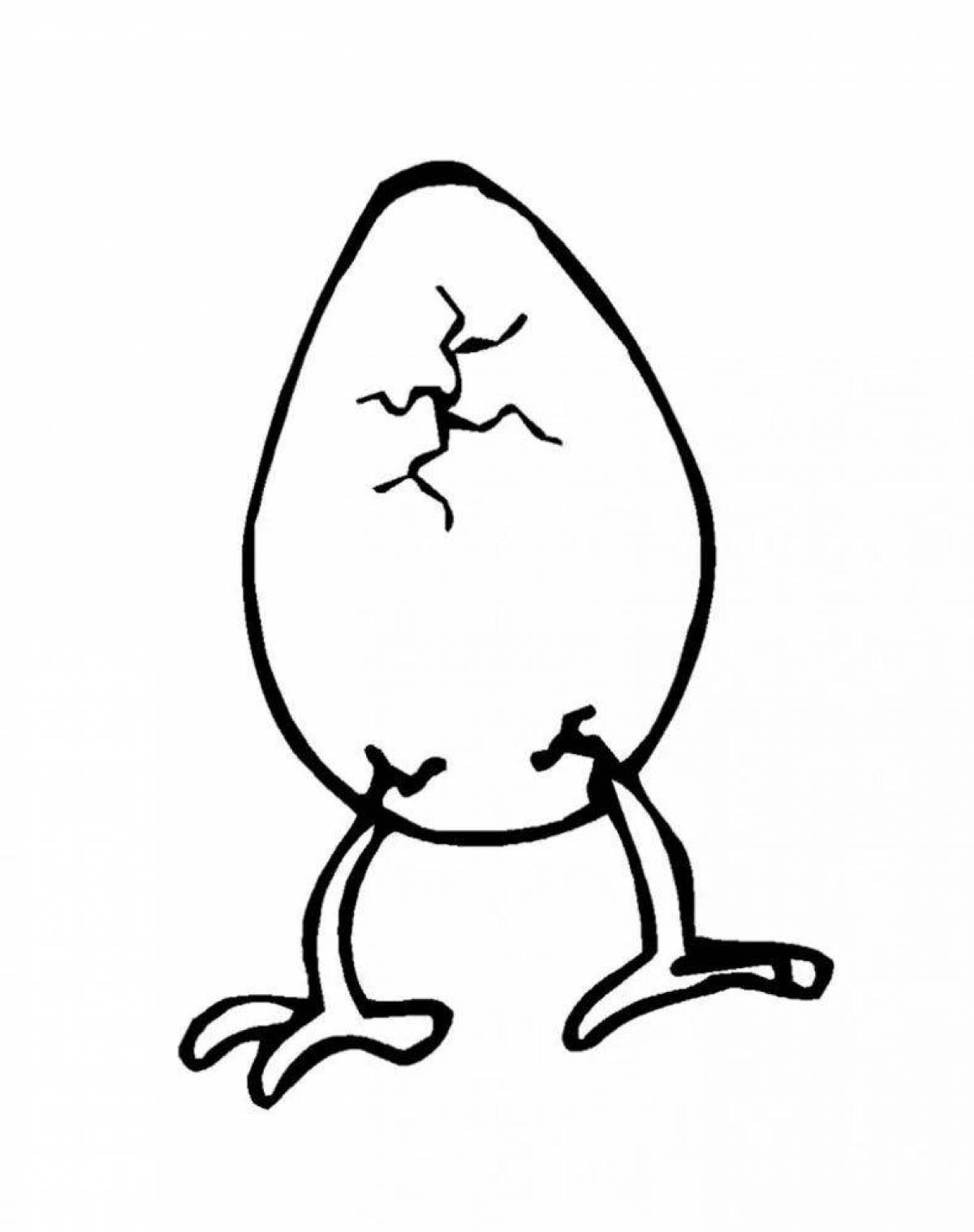 Coloring page gorgeous hen in egg