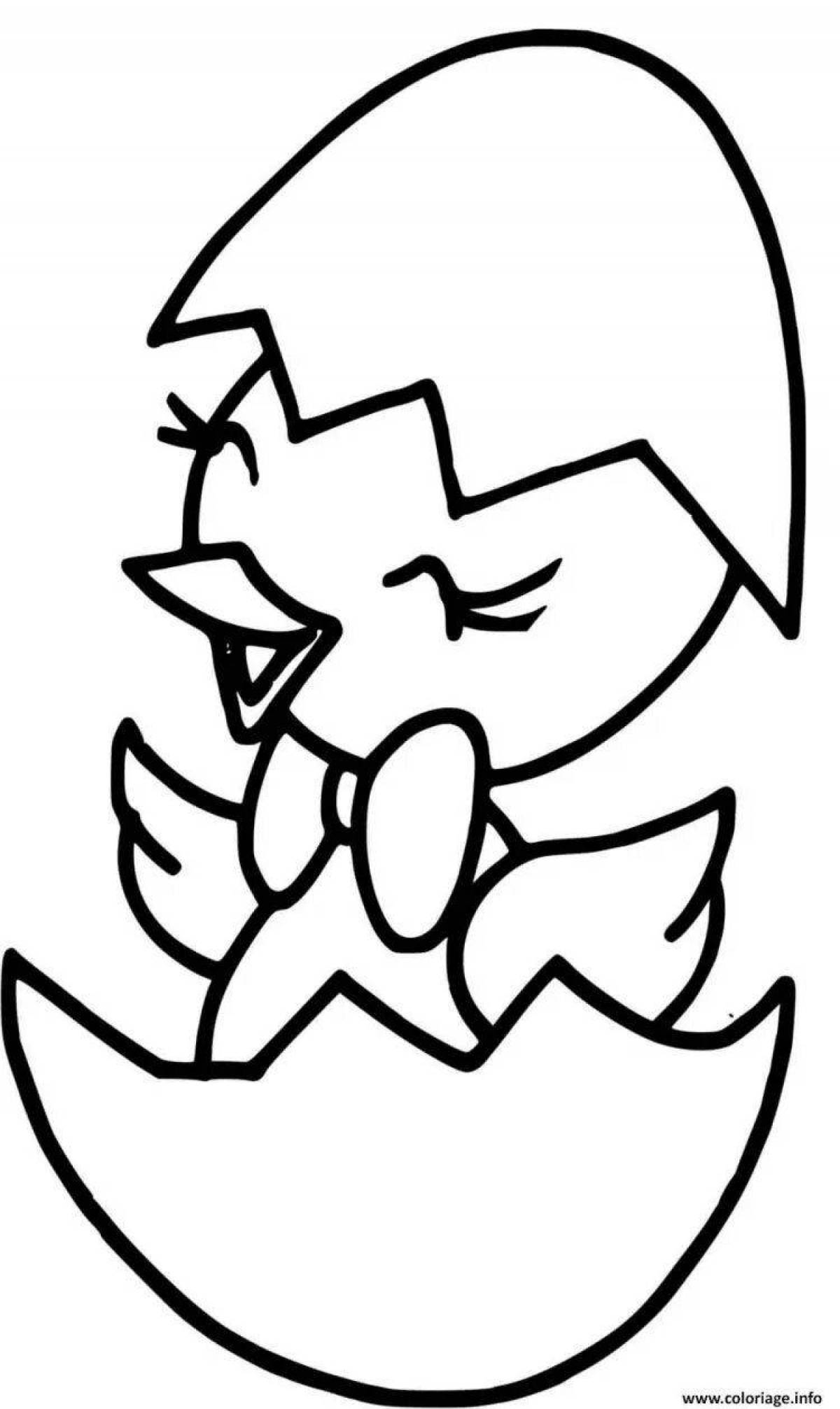 Coloring page dazzling chick in egg