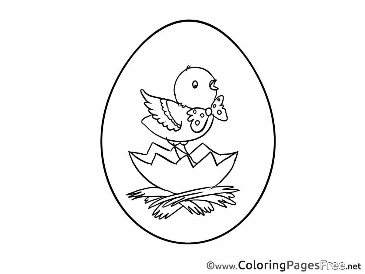 Coloring page good chick in egg