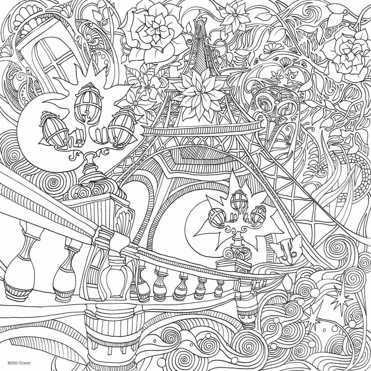 Delicate adult coloring book, large