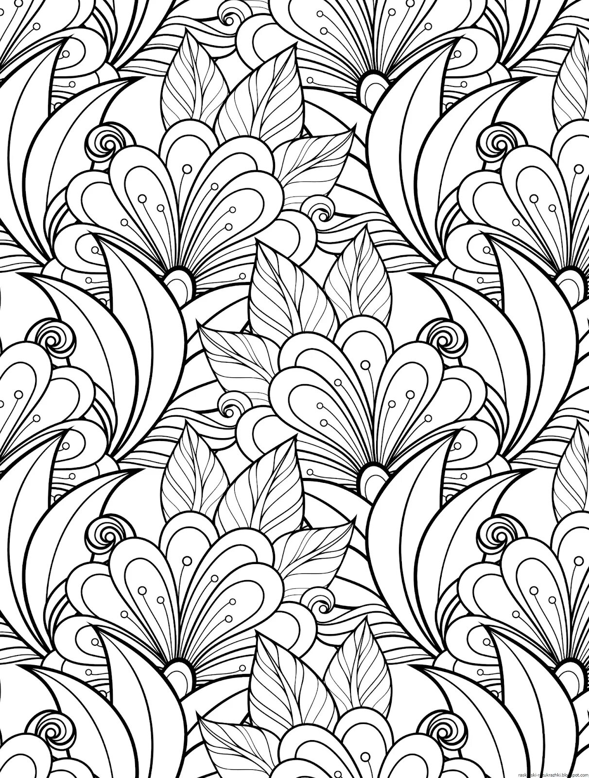 Generous adult coloring book, large