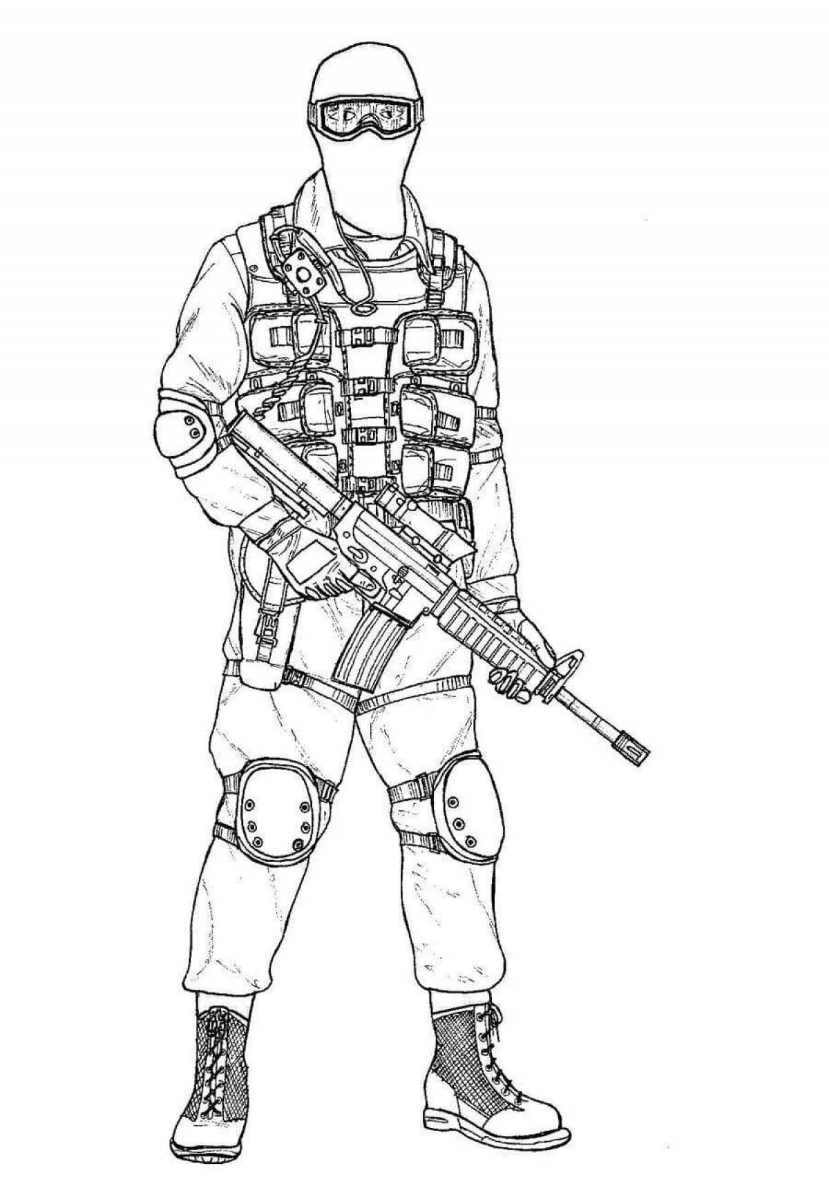 Special forces coloring page for boys