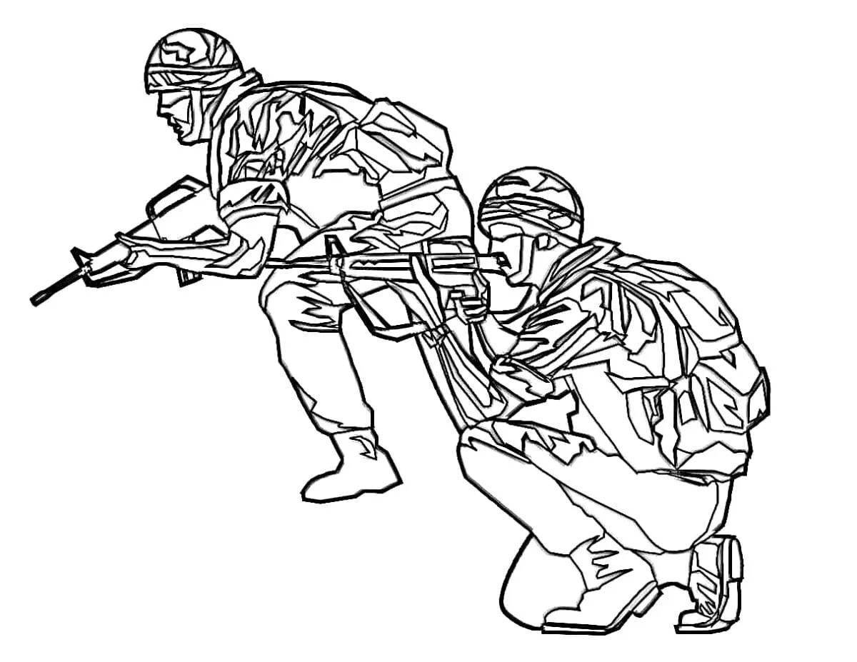 Раскраски для мальчиков военные солдаты спецназ