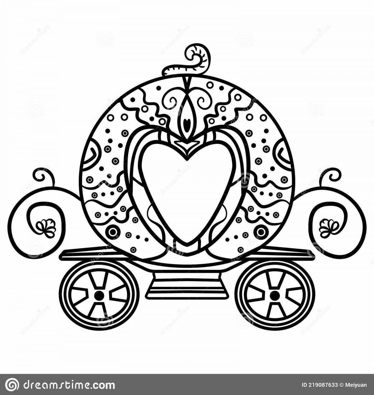 Coloring page wild princess in carriage