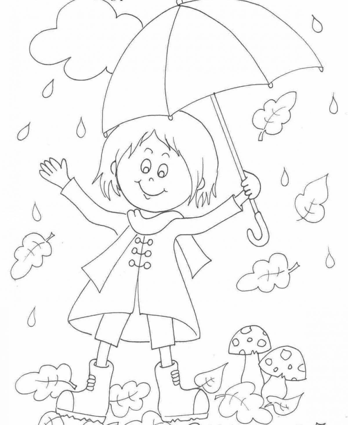 Изысканная раскраска девушка с зонтиком