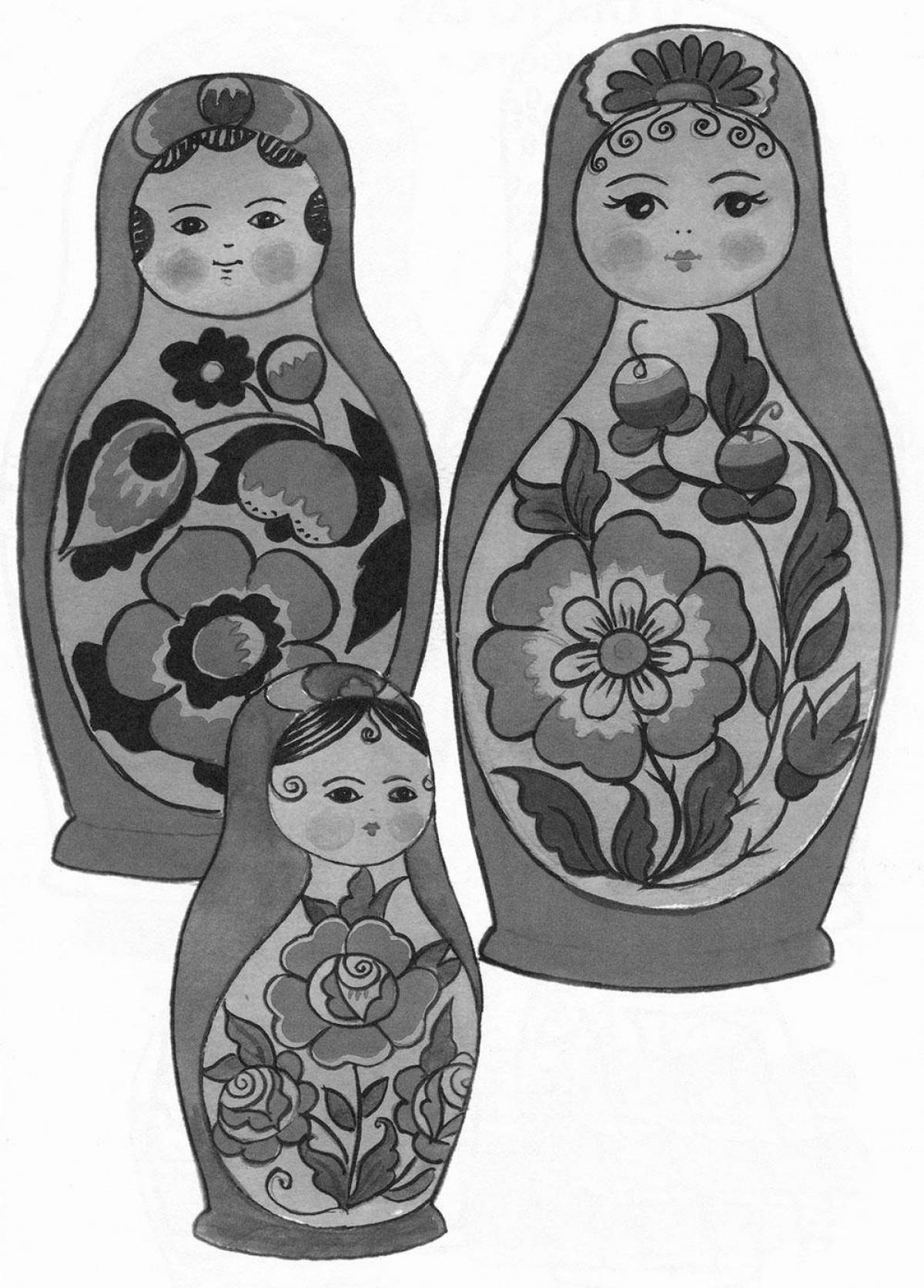 Coloring page glorious polhovsky maidan