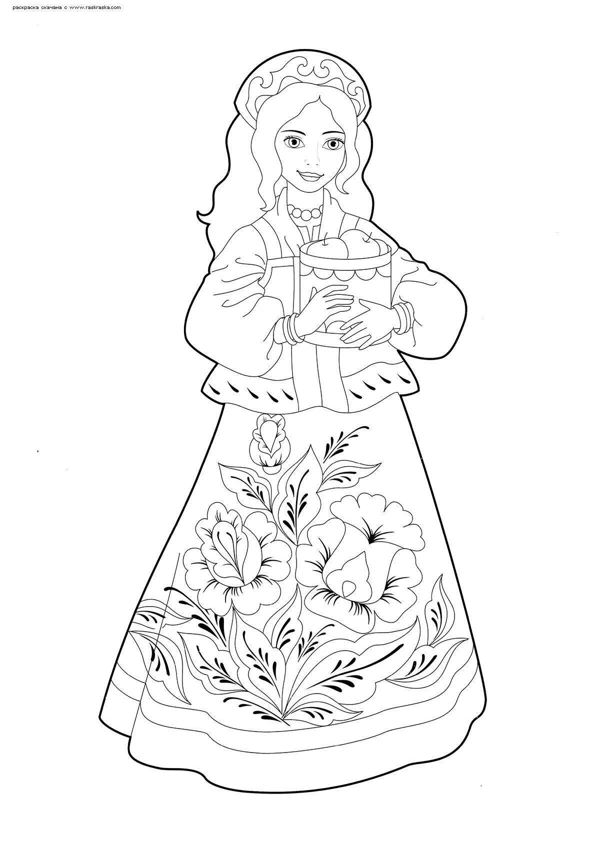 Coloring page charming polhov maidan