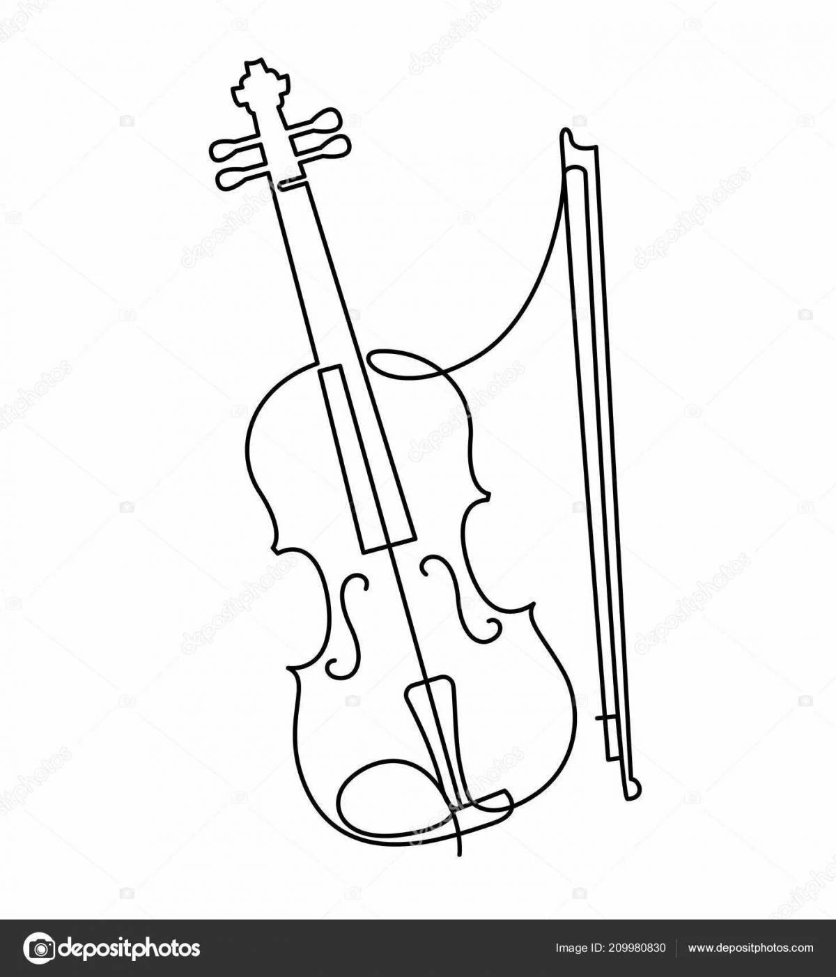 Colorful violin and cello coloring page