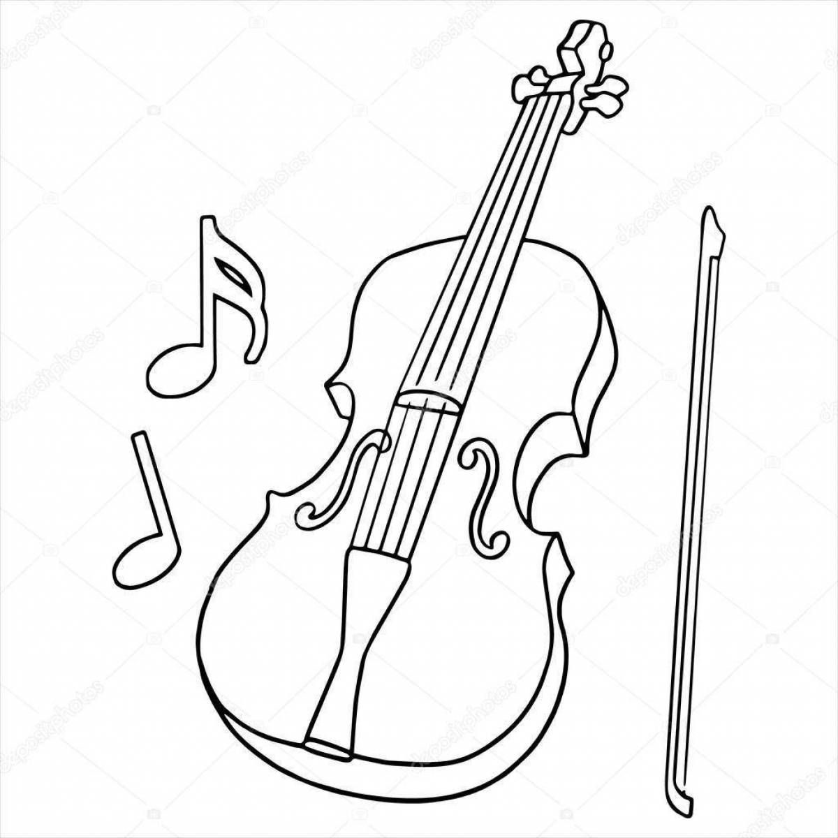 Веселая скрипка и виолончель раскраска