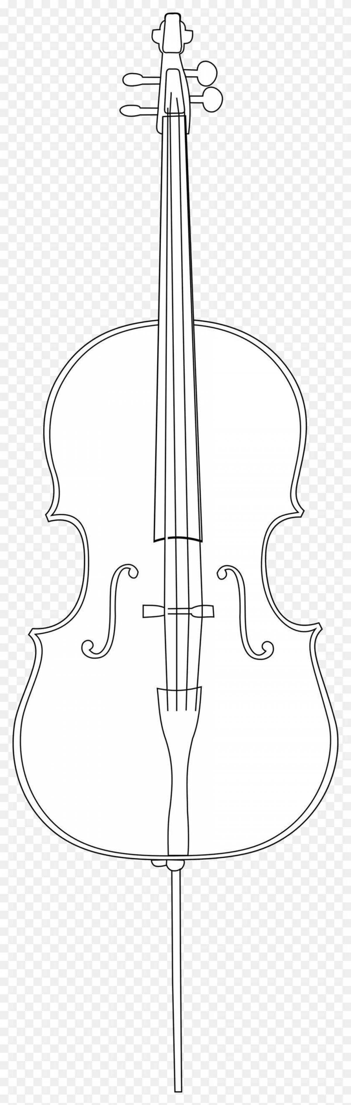 Luminous violin and cello coloring page