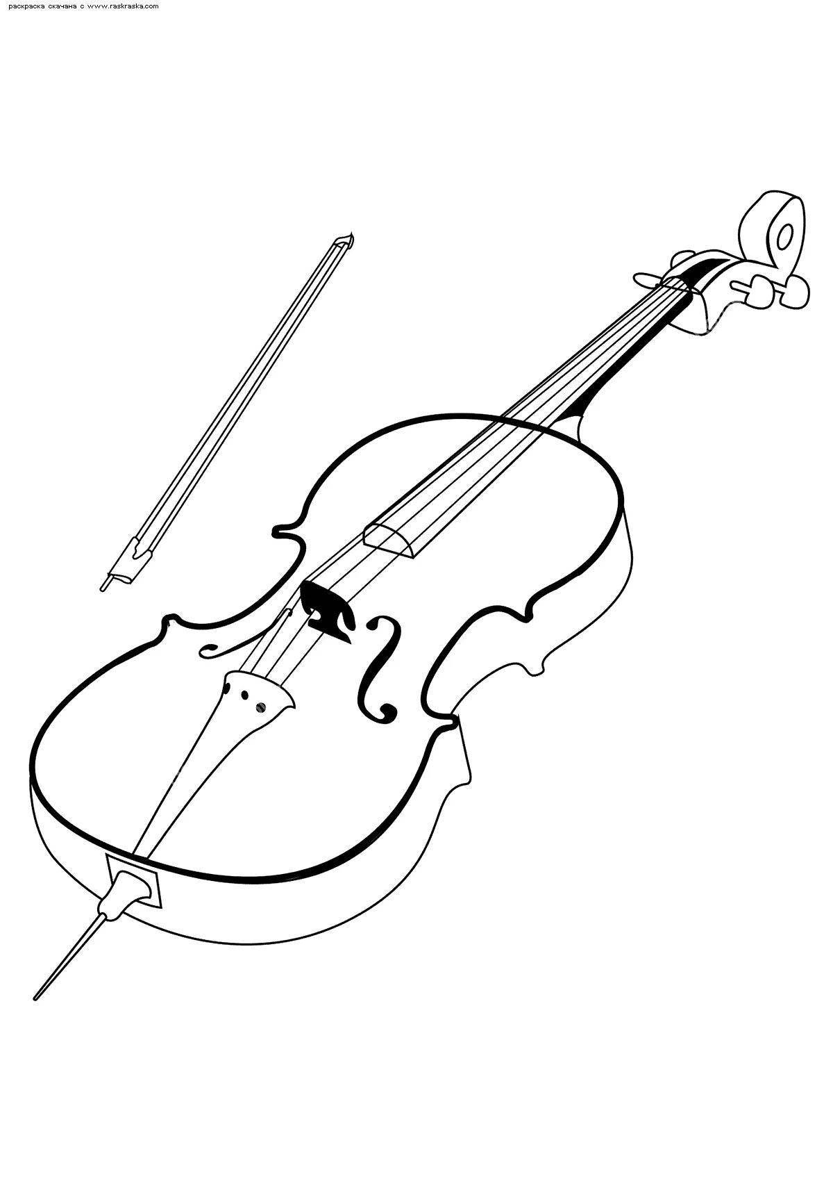 Shining violin and cello coloring book