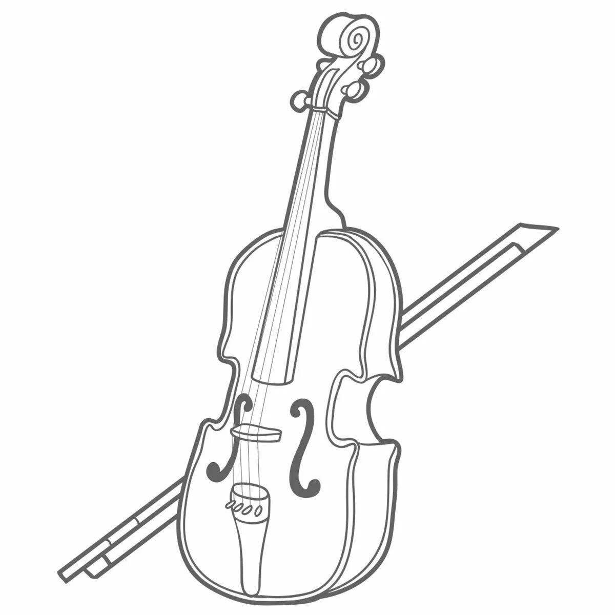 Великолепная скрипка и виолончель раскраска