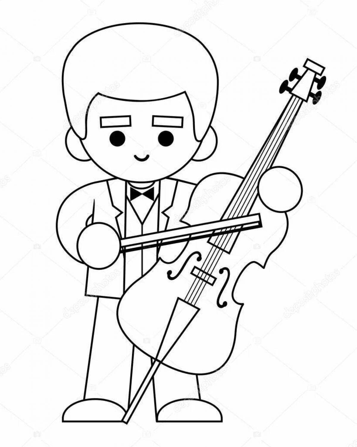 Amazing violin and cello coloring page