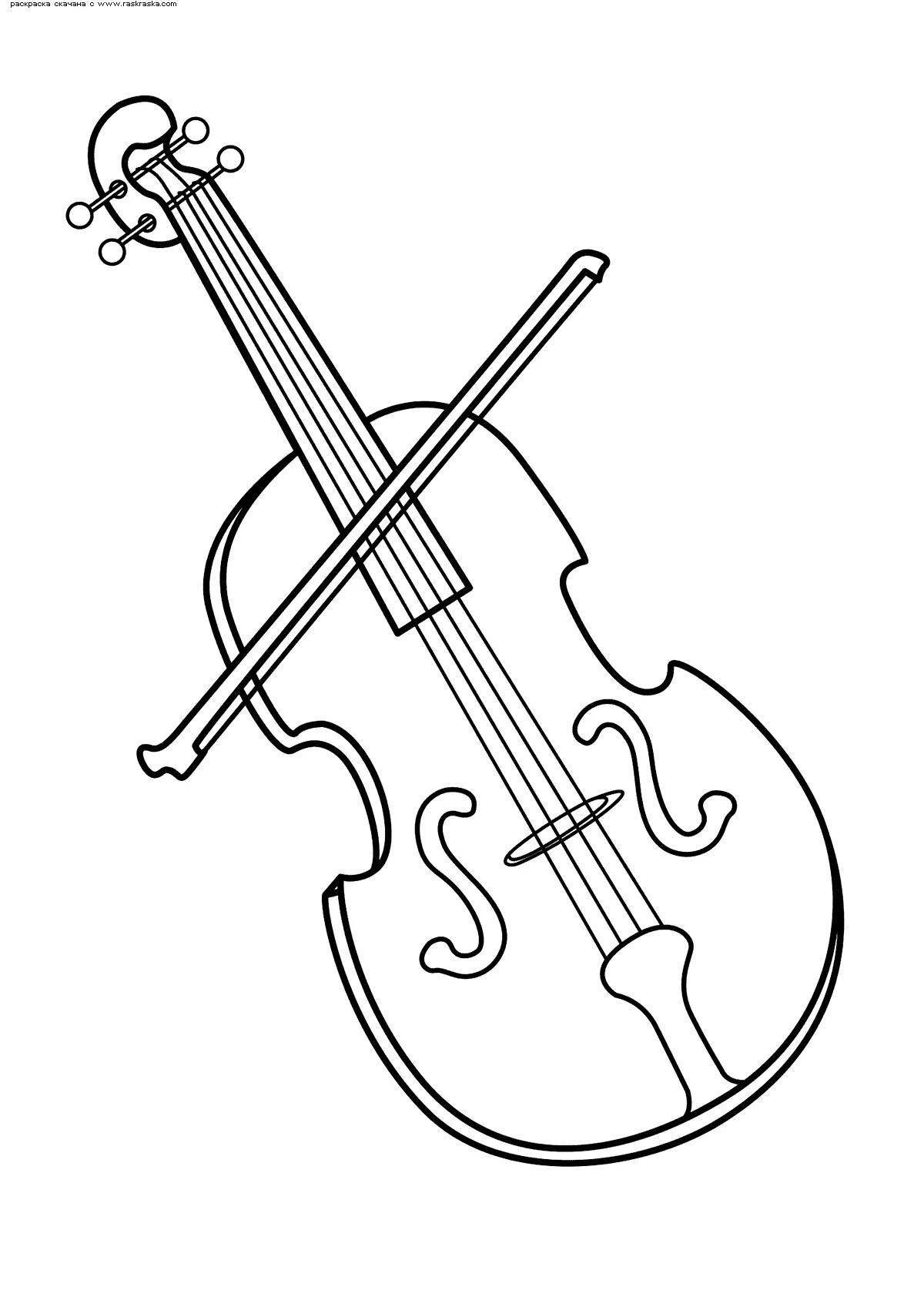 Раскраска спокойная скрипка и виолончель