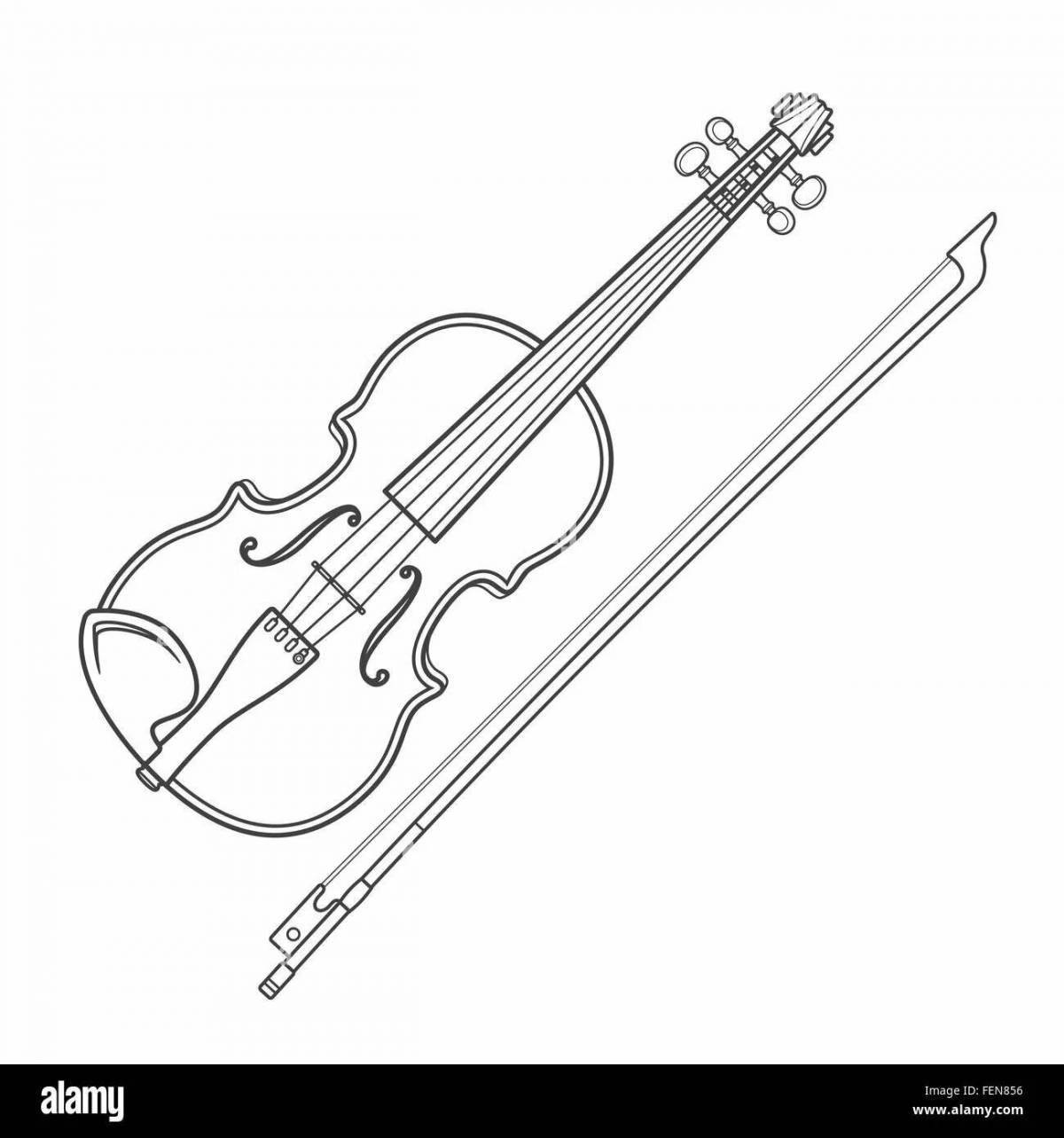 Harmonious violin and cello coloring page