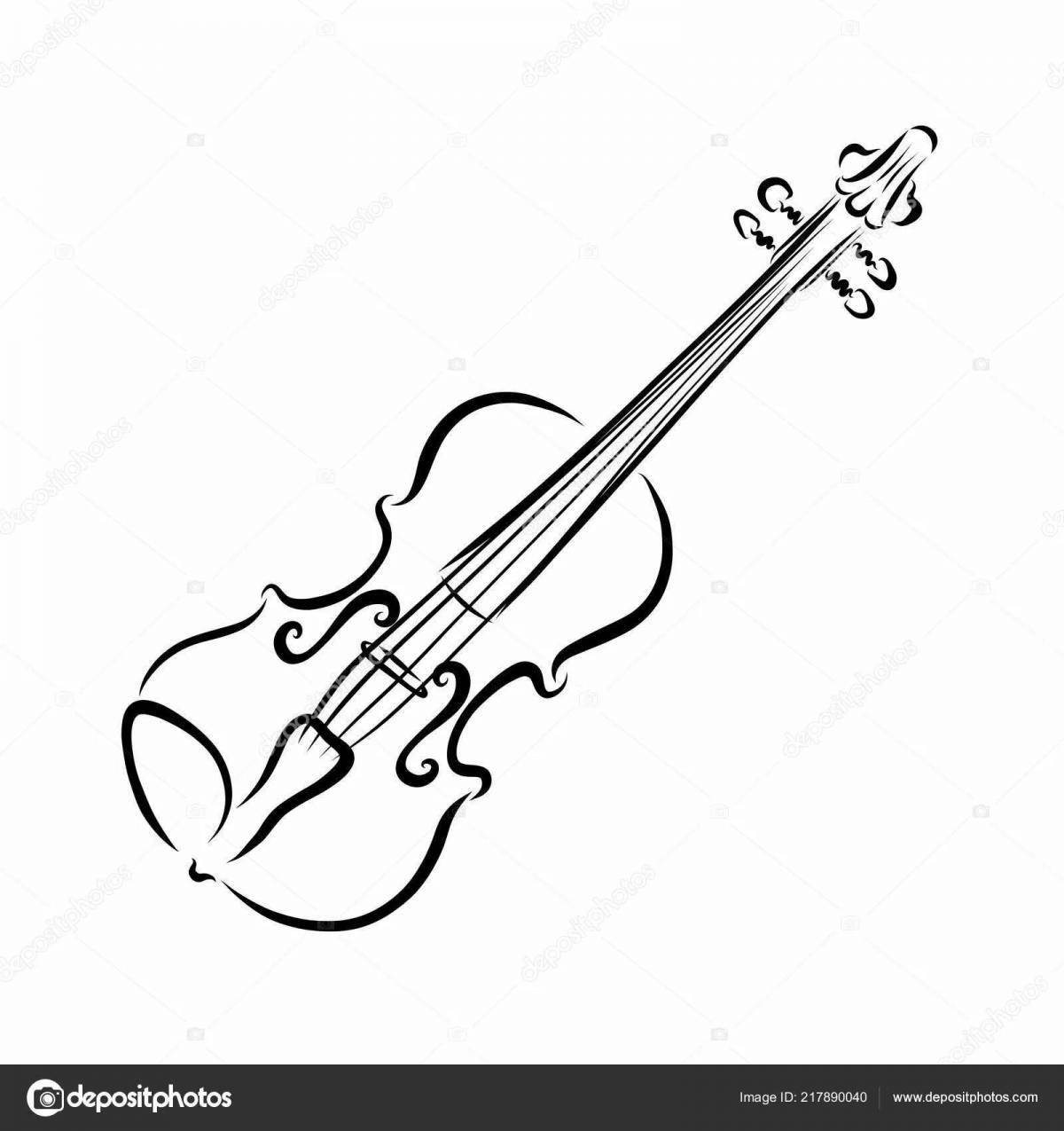 Exuberant violin and cello coloring book