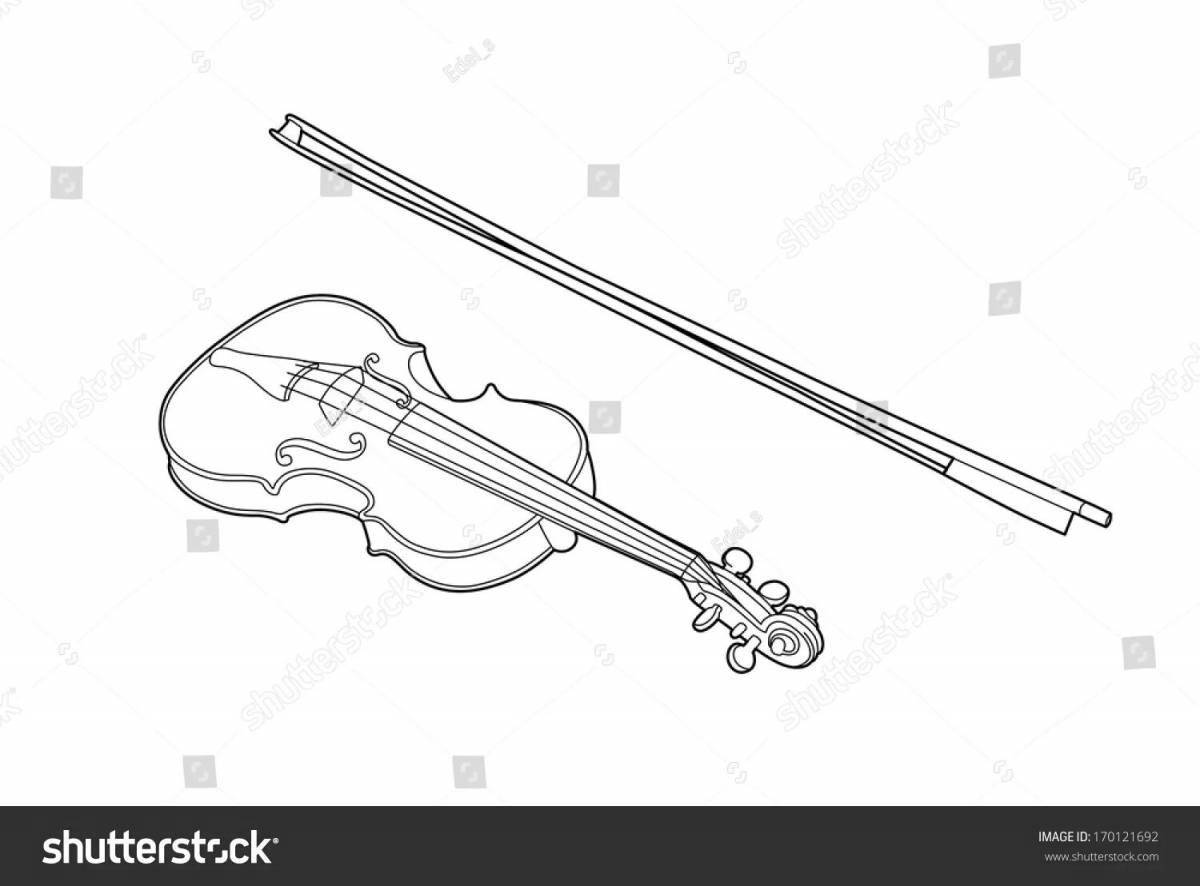 Ликующая скрипка и виолончель раскраска