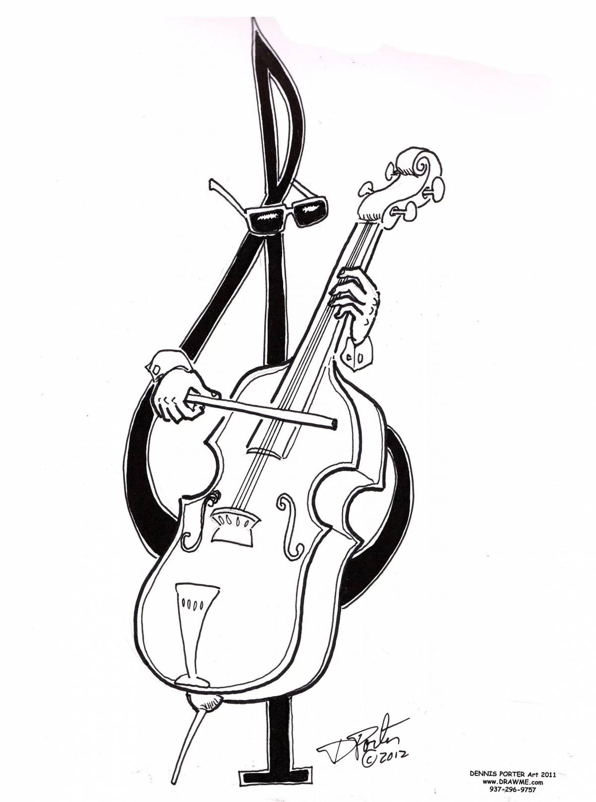 Ecstatic violin and cello coloring book