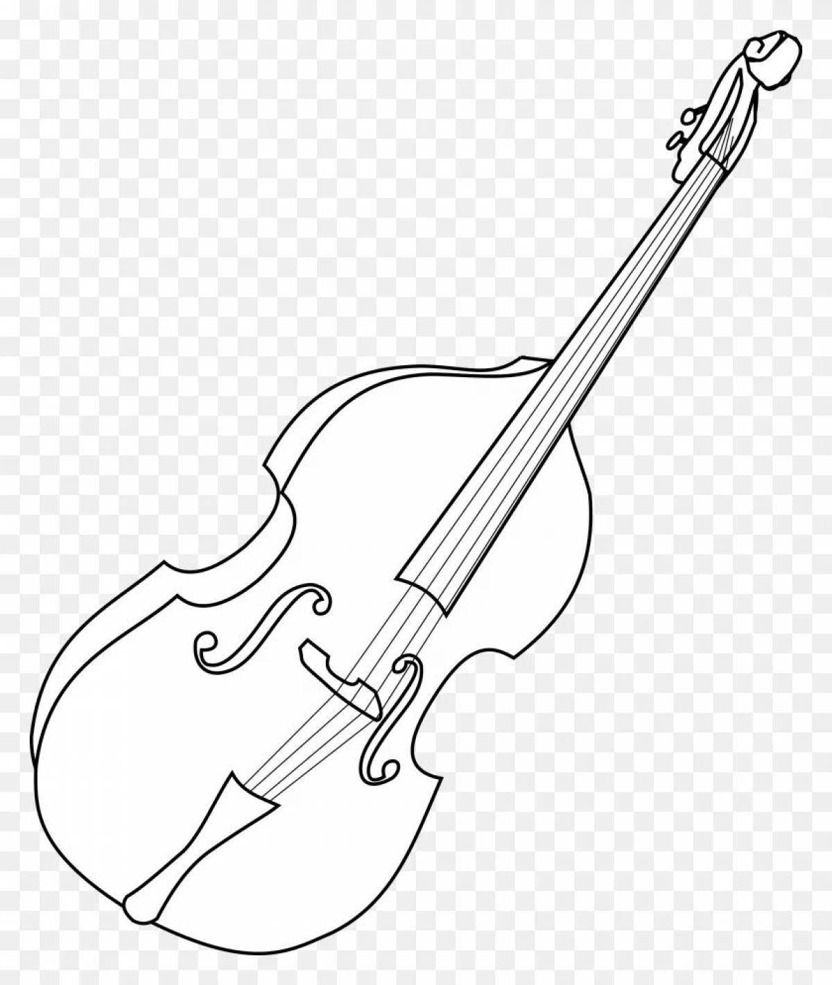 Приподнятая скрипка и виолончель раскраска