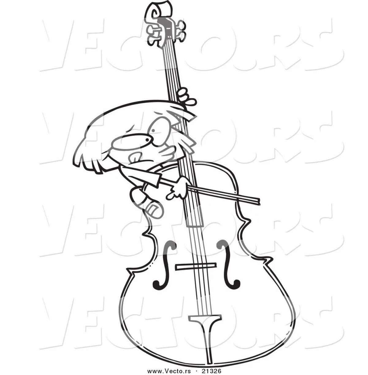 Exciting violin and cello coloring page