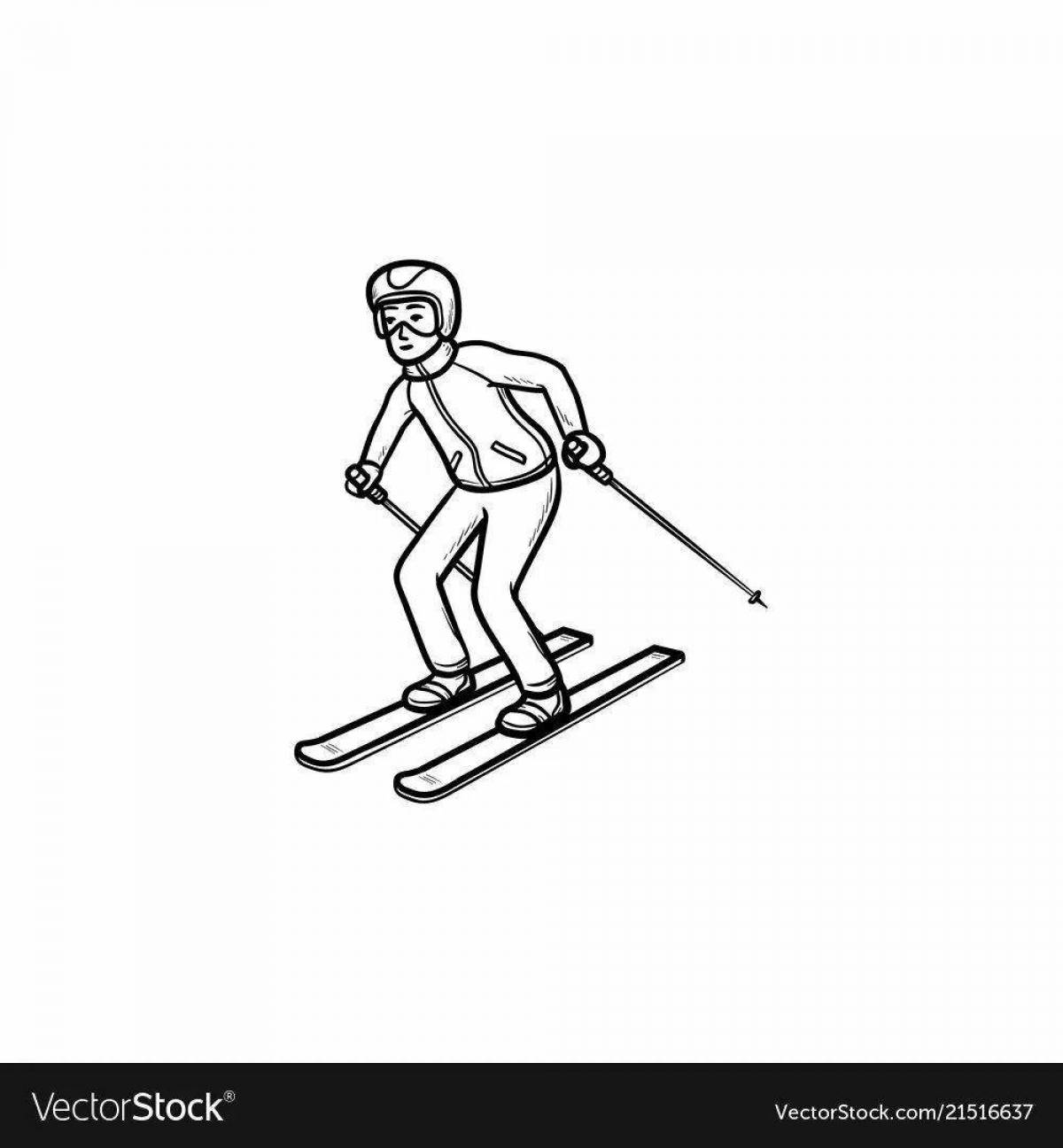 Шустрый человек на лыжах