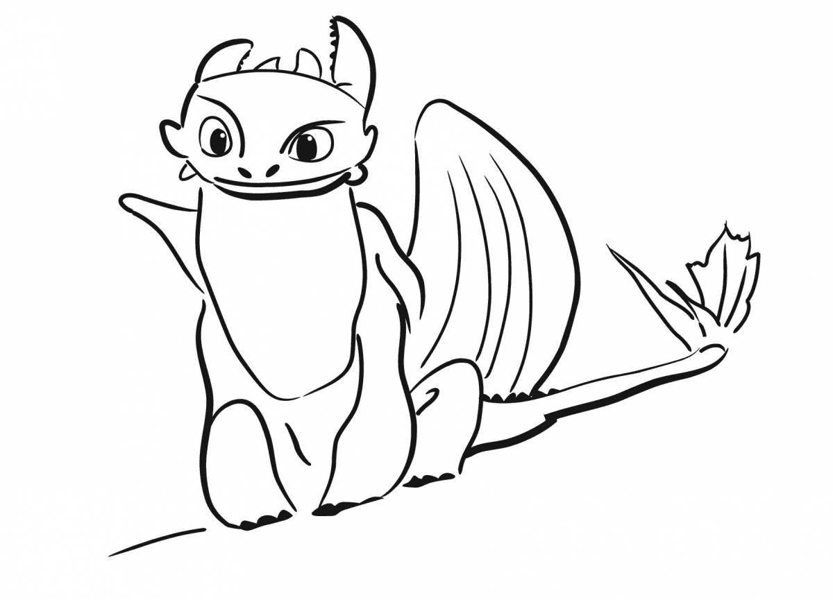 Brightly colored night fury coloring page