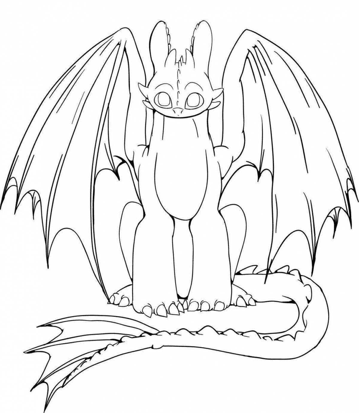 Exquisitely colored night fury coloring page