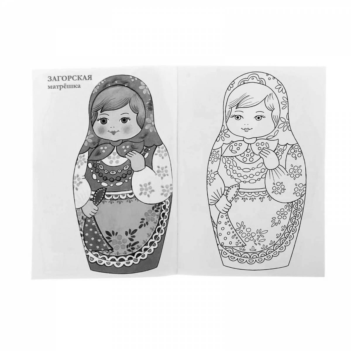 Bright Sergiev Posad nesting doll