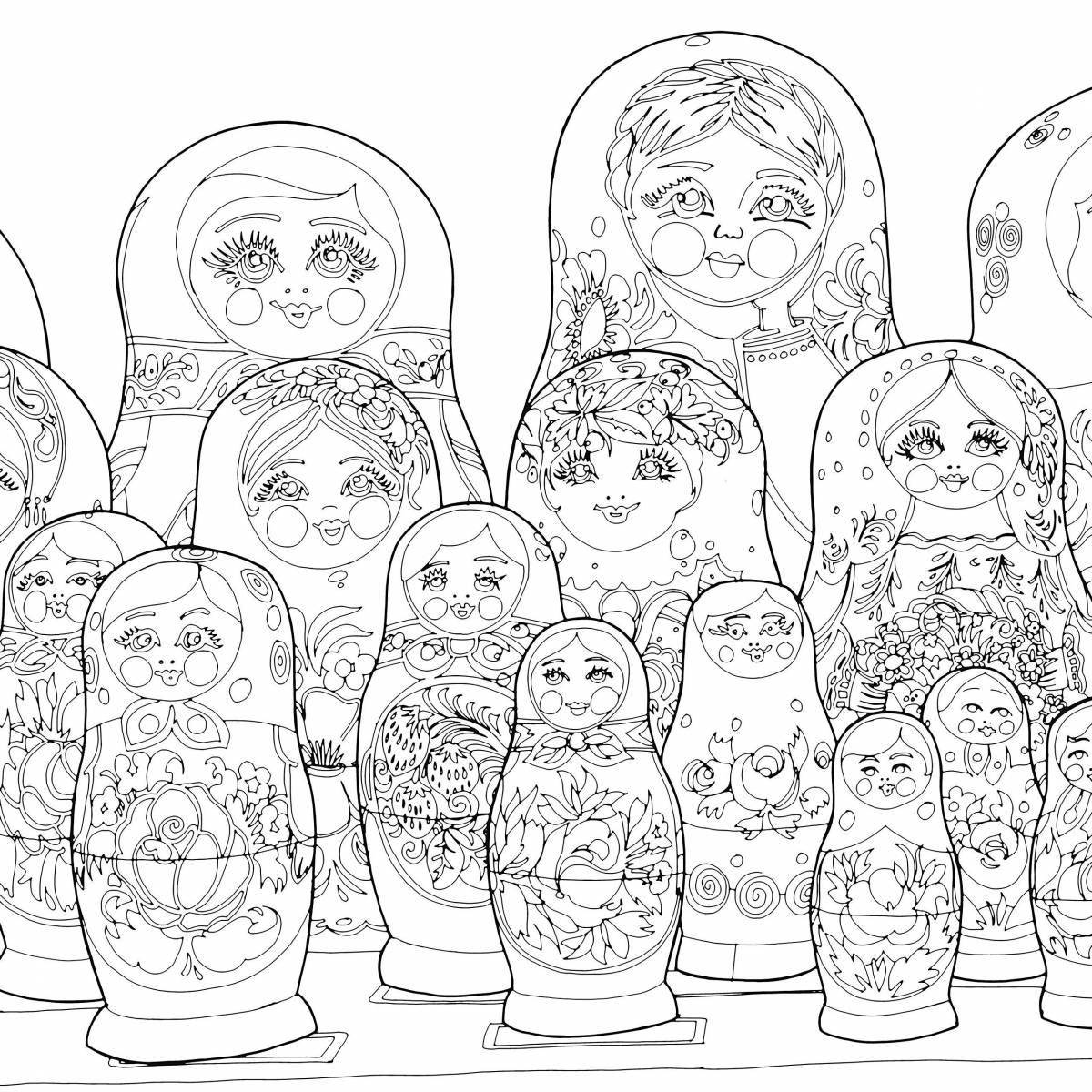 Joyful Sergiev Posad nesting doll