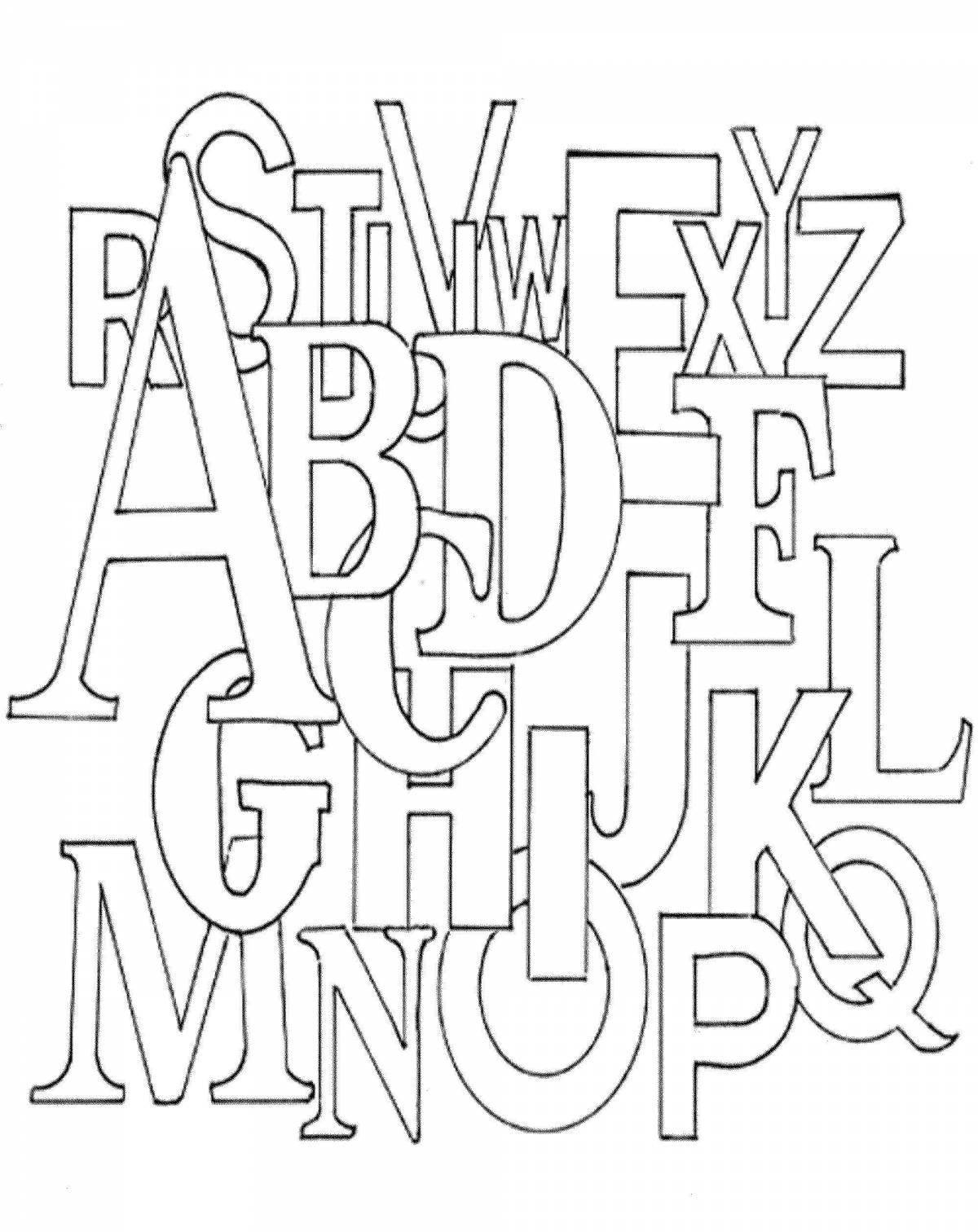 Colorful alphabet page lore english coloring page