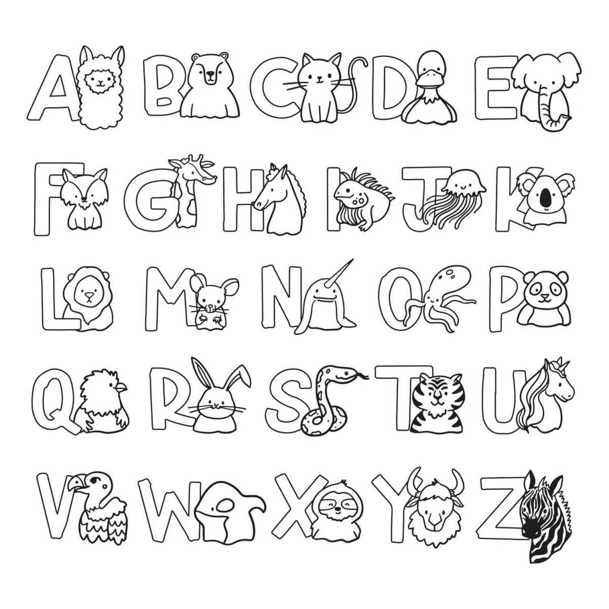 Enchanting alphabet lore english coloring page