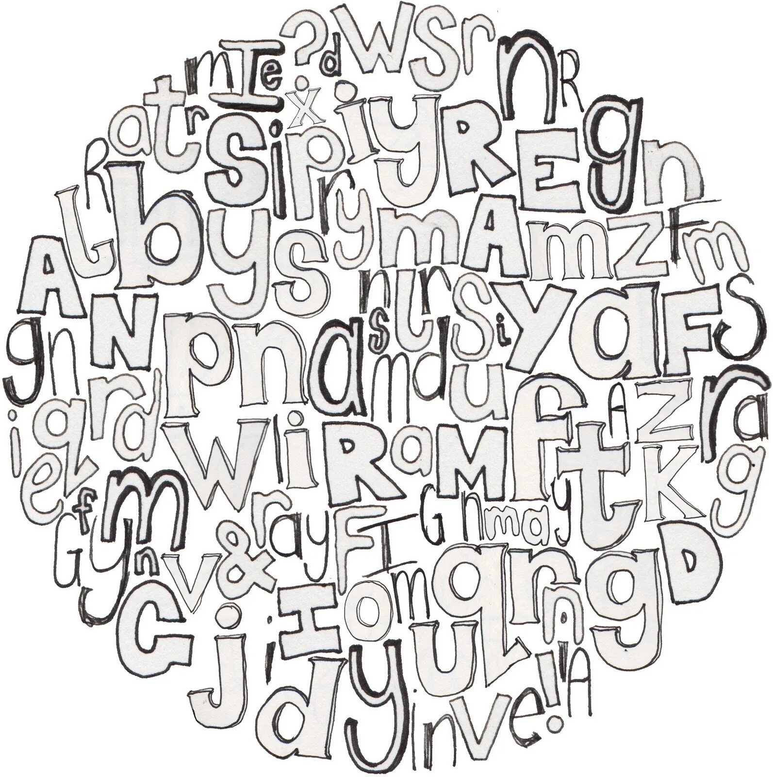 Comical alphabet lore english coloring page