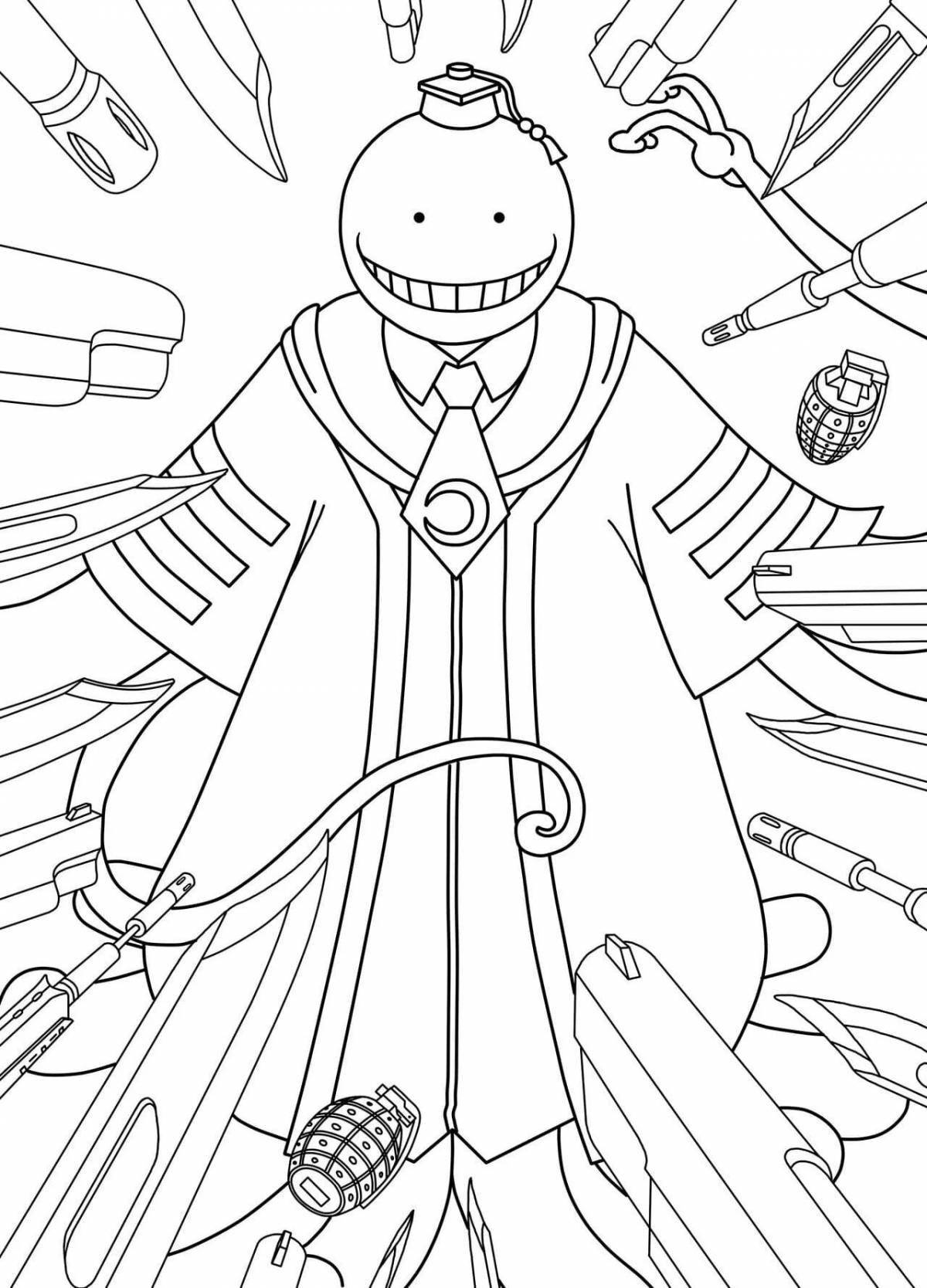 Exquisite class assassin anime coloring page