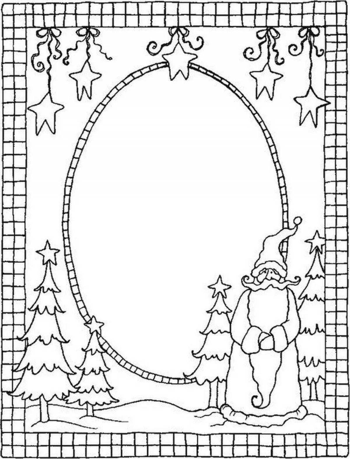 Рождественские шаблоны. Новогодняя рамка раскраска. Новогодняя рамка для раскрашивания. Трафареты для новогодних открыток. Открытка к новому году шаблон.