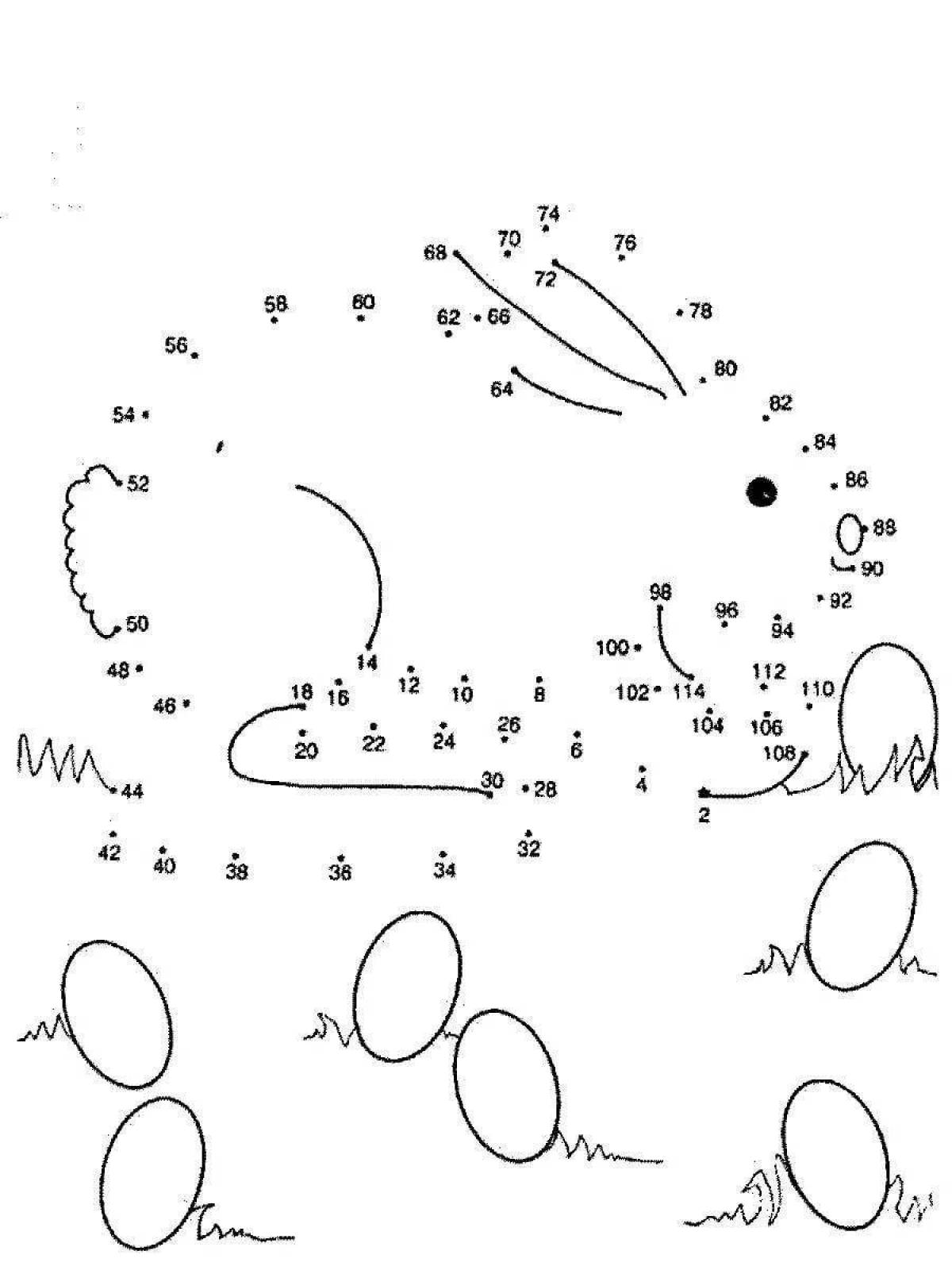 Рисунок по точкам заяц