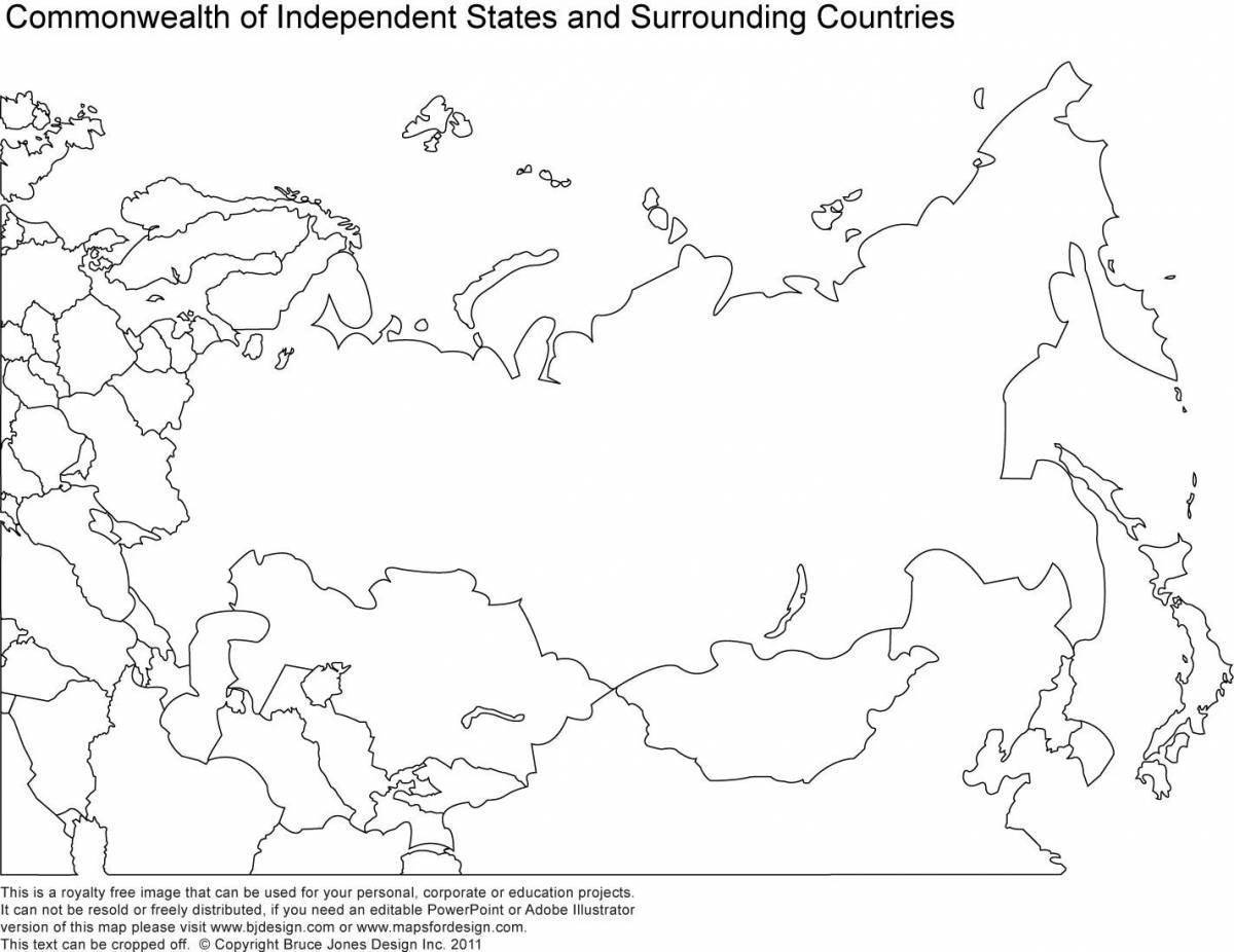 Контурная карта советского союза