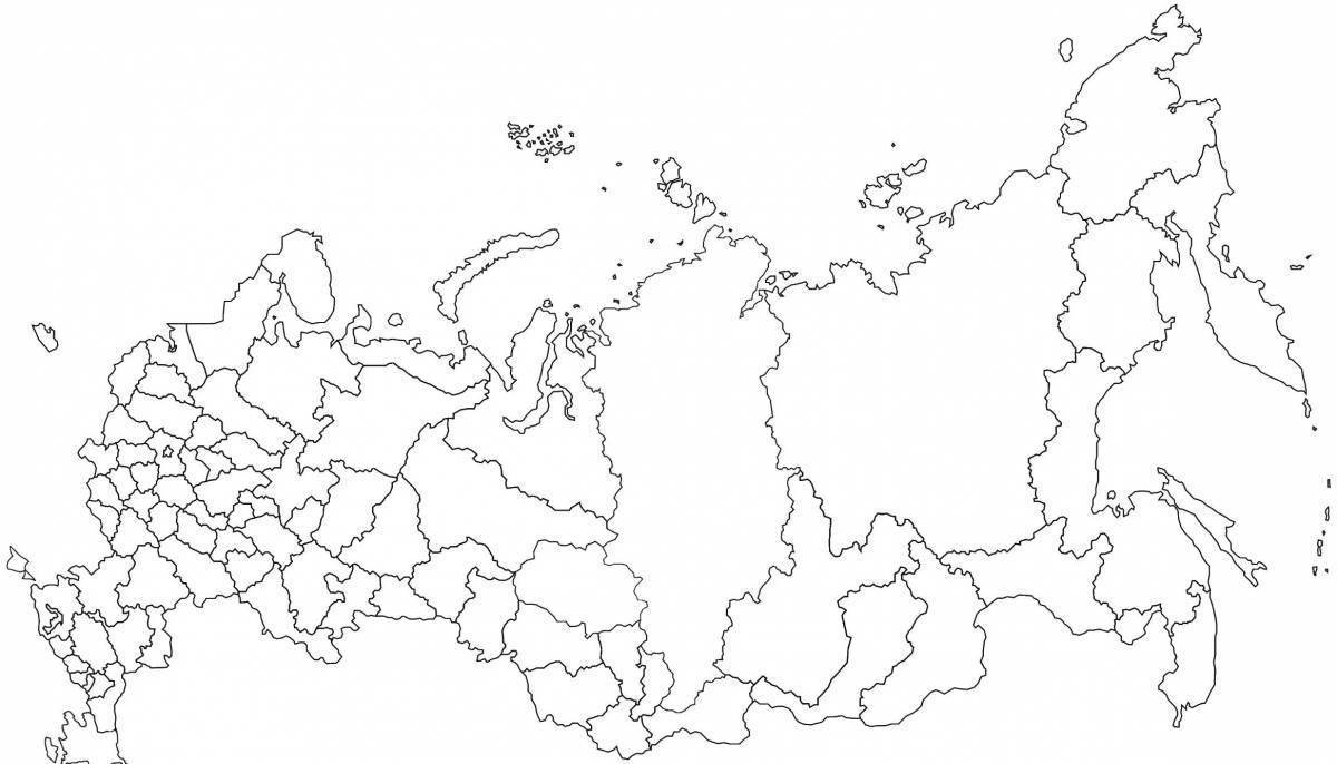 Контурная карта россии с регионами и областями