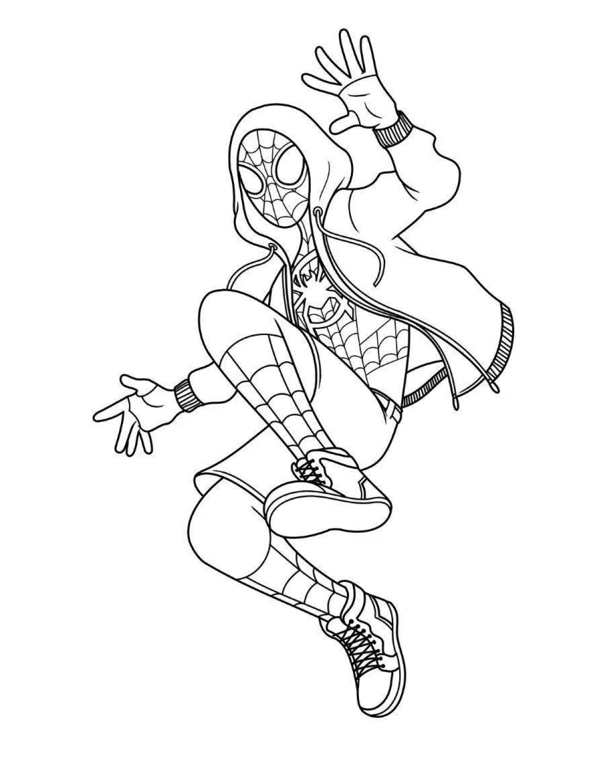 Bright spider-man miles coloring book
