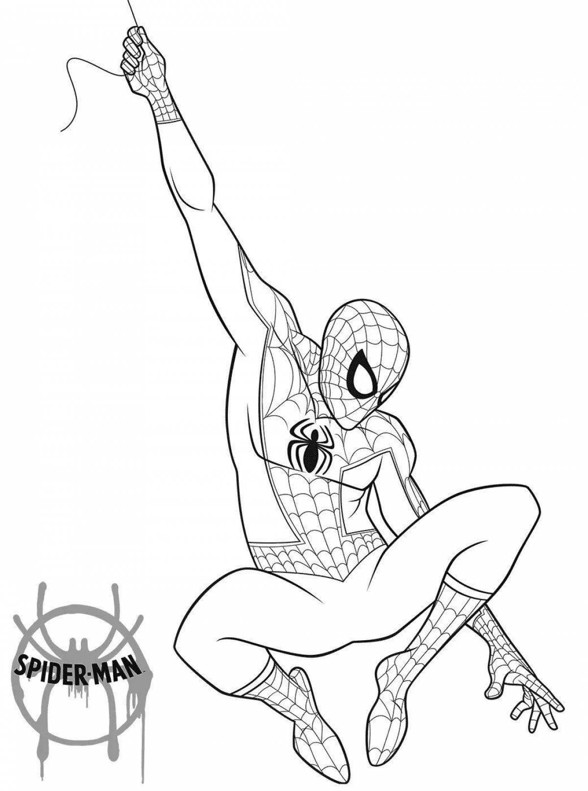 Courageous Spiderman Miles coloring book