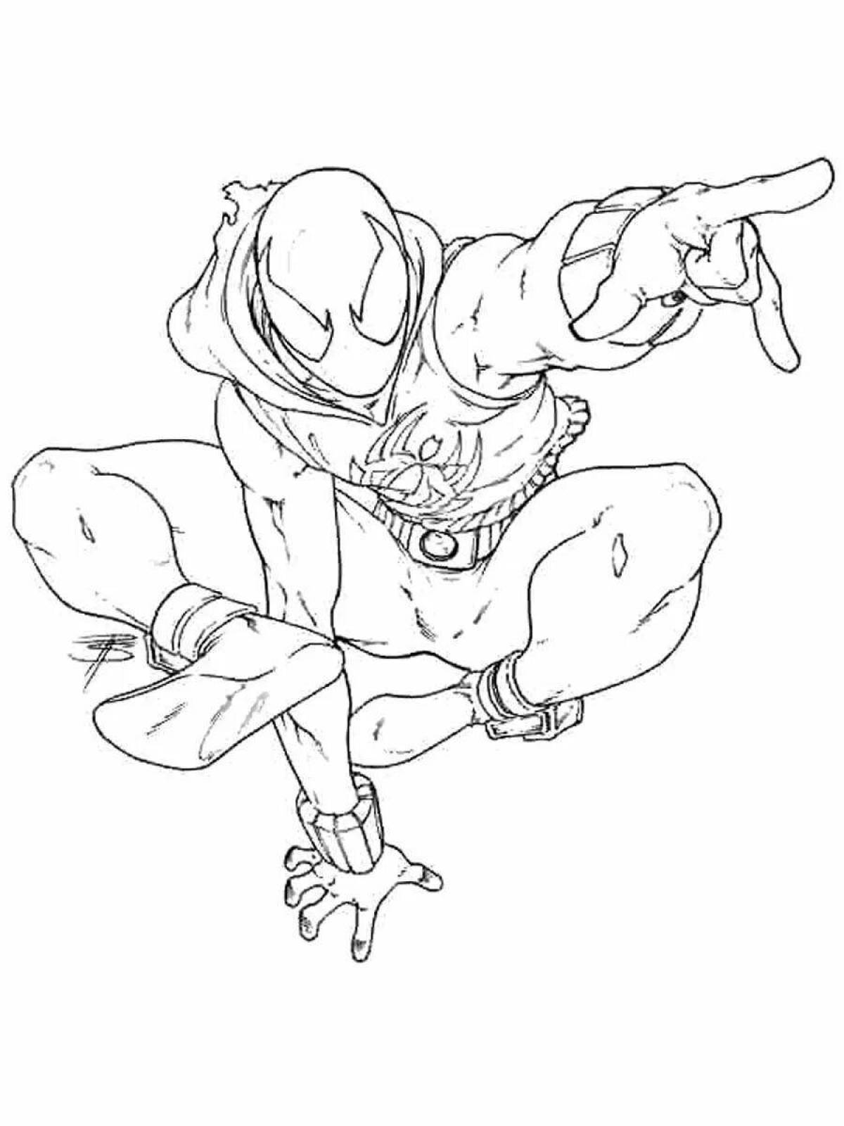 Coloring page dazzling spider-man miles