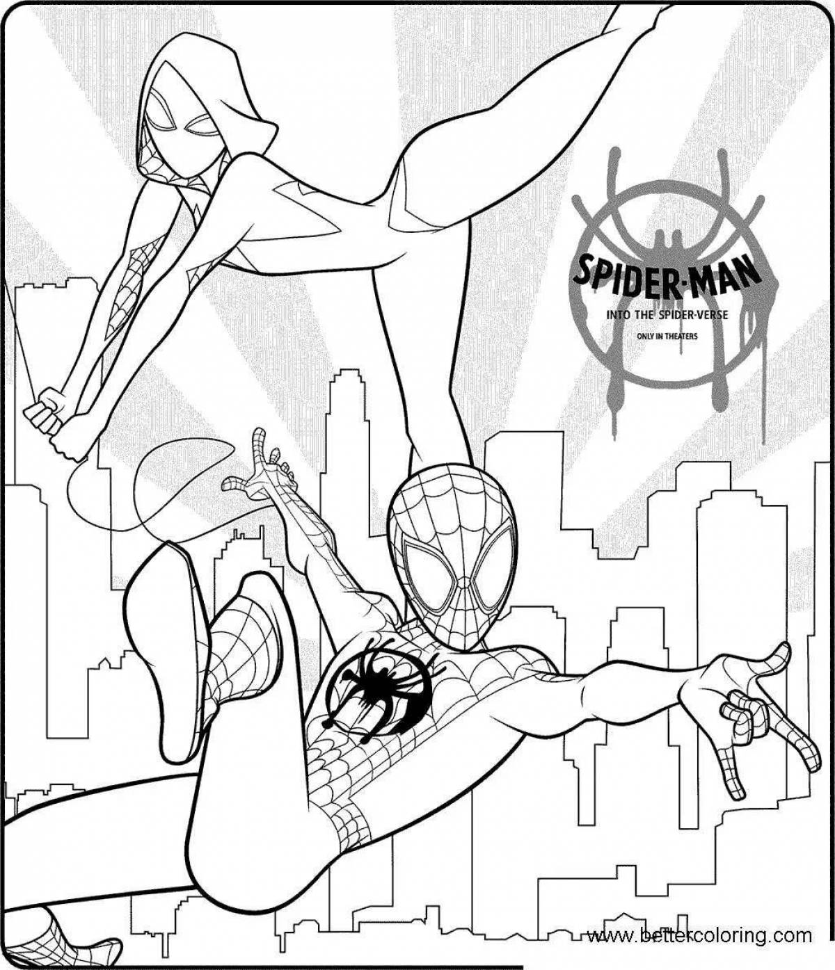 Coloring funny spider-man miles