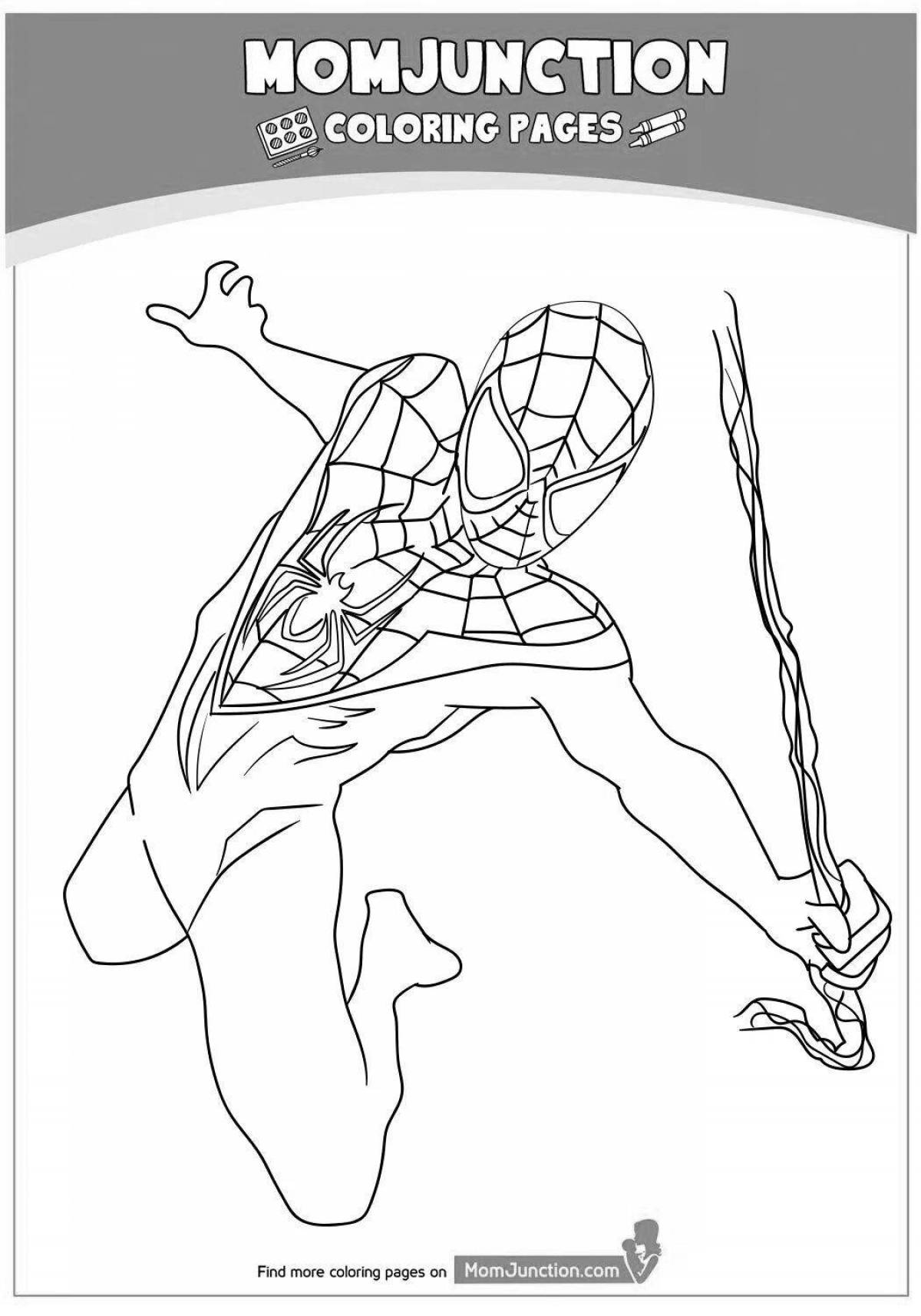 Coloring page adorable spider-man miles