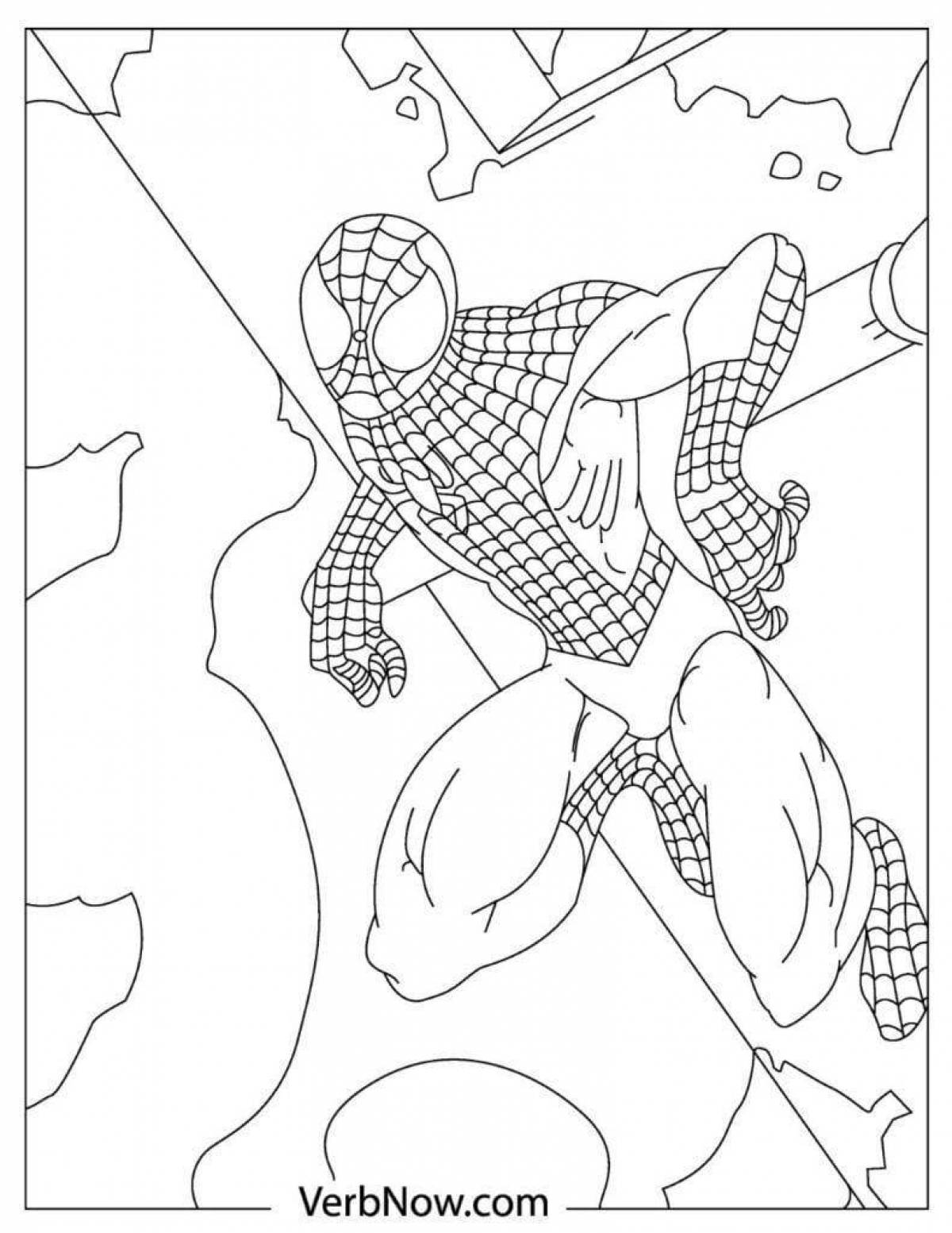 Cute spiderman miles coloring book