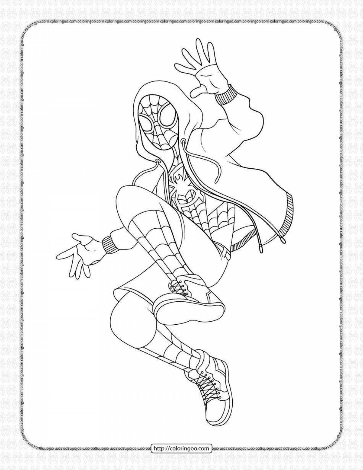 Coloring page serene spider-man miles