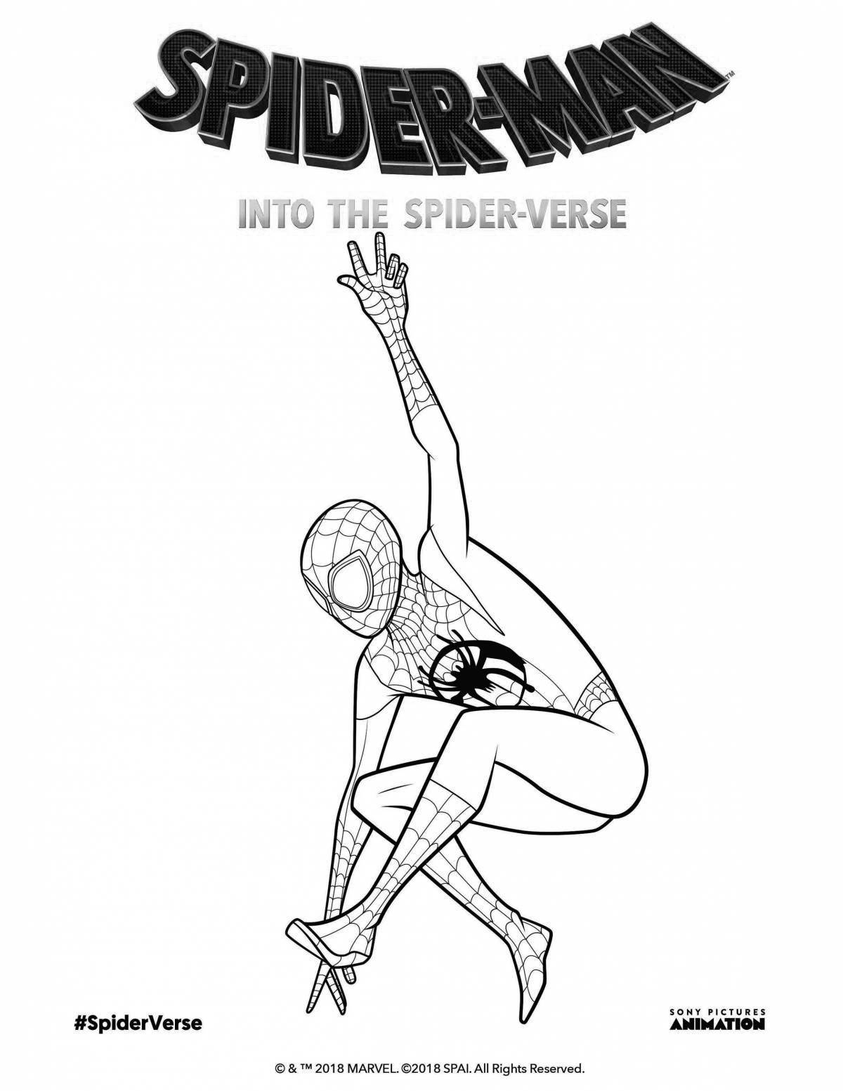 Spider-man miles' refreshing coloring page