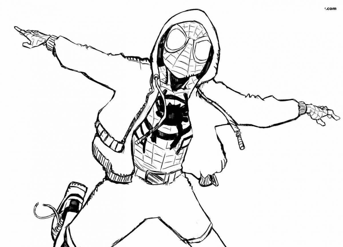 Coloring page inspiring spider-man miles
