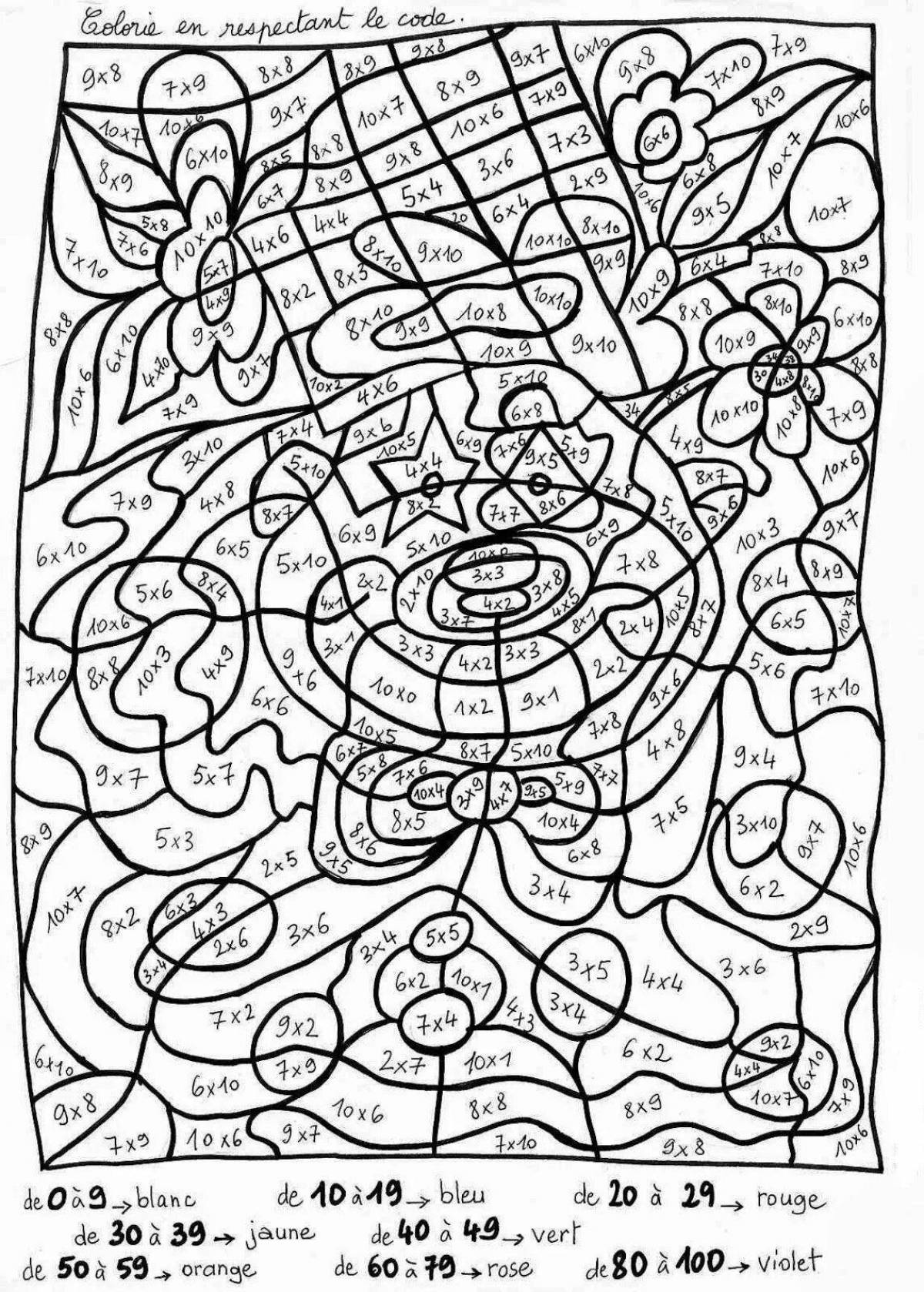 Color-frenzy coloring page by numbers math