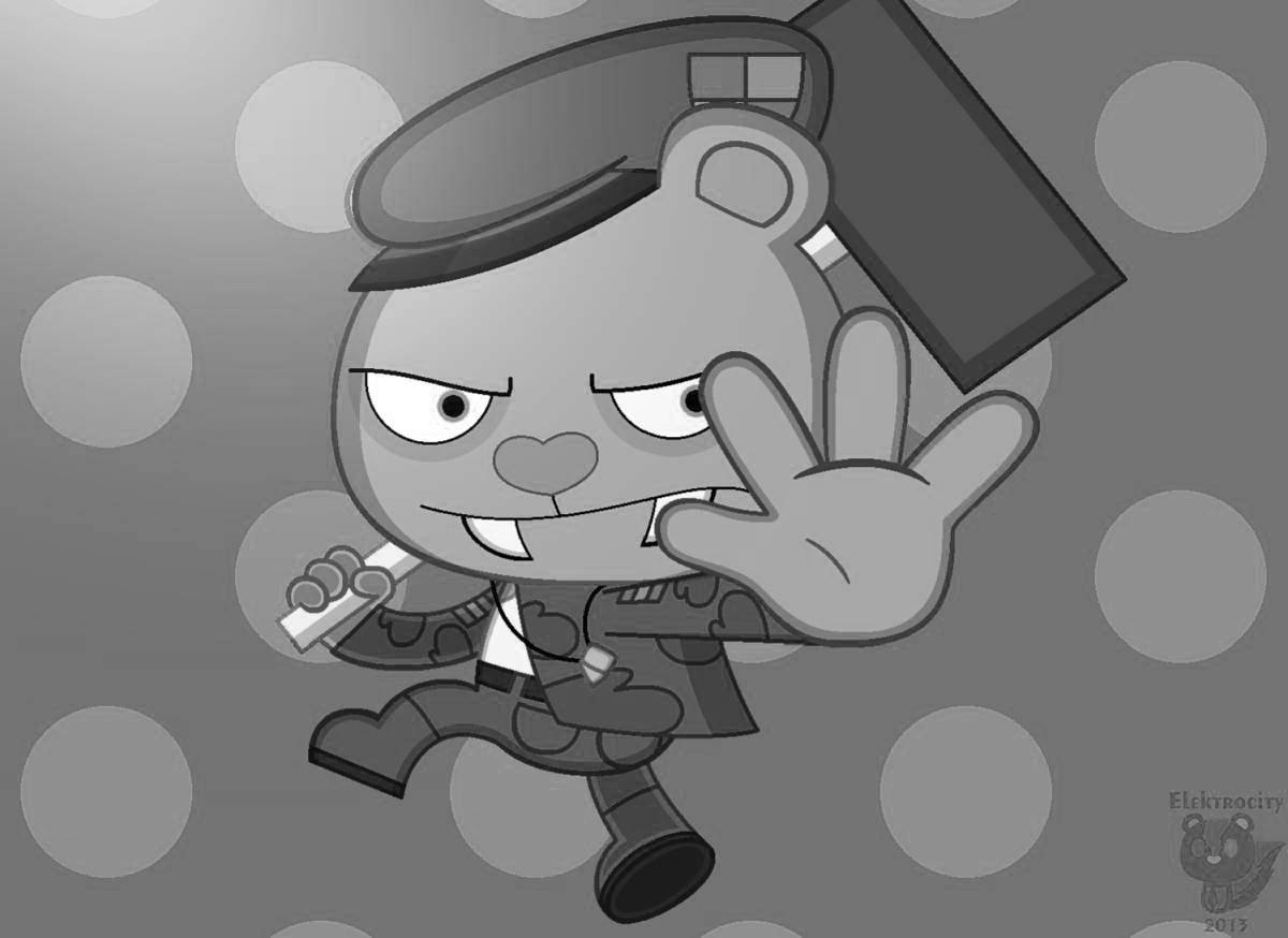 Playful forest friends coloring page