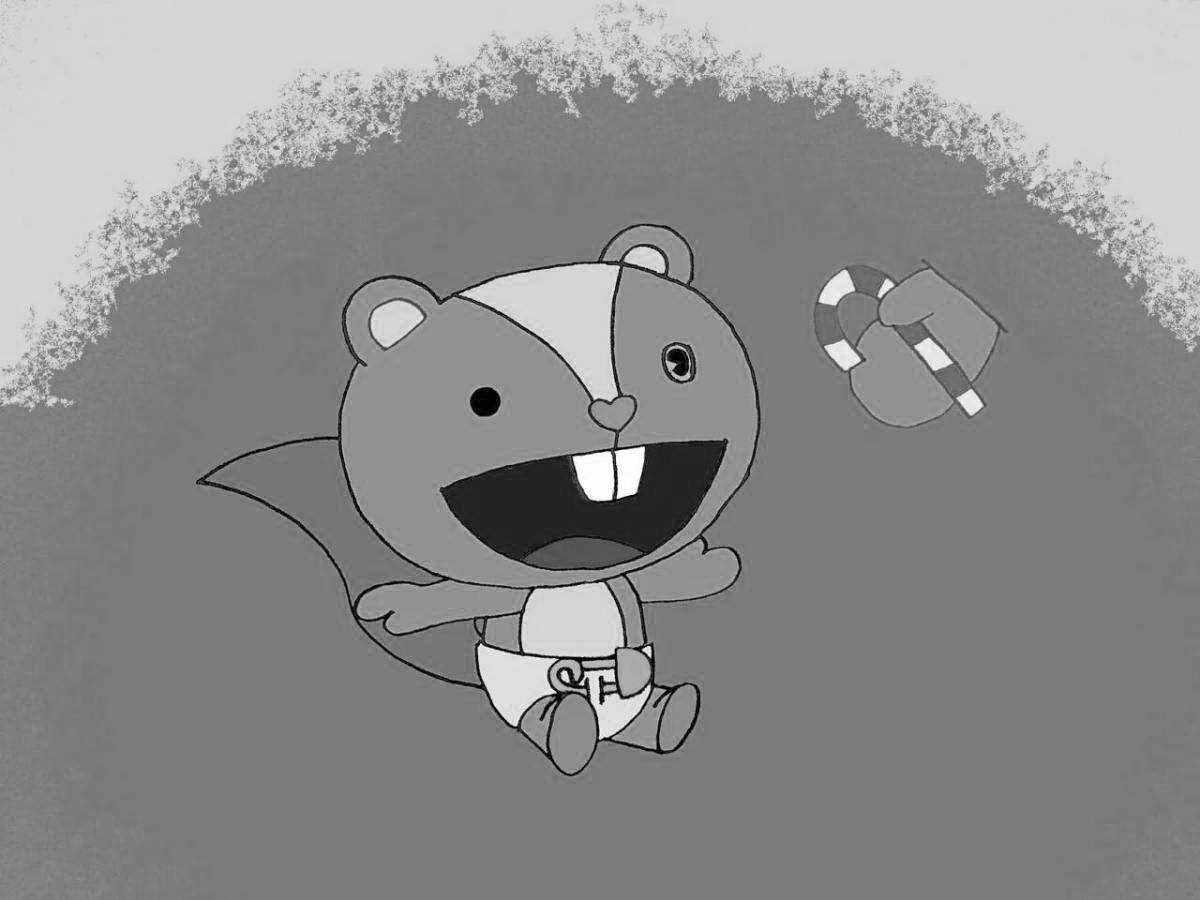 Coloring book optimistic tree friends