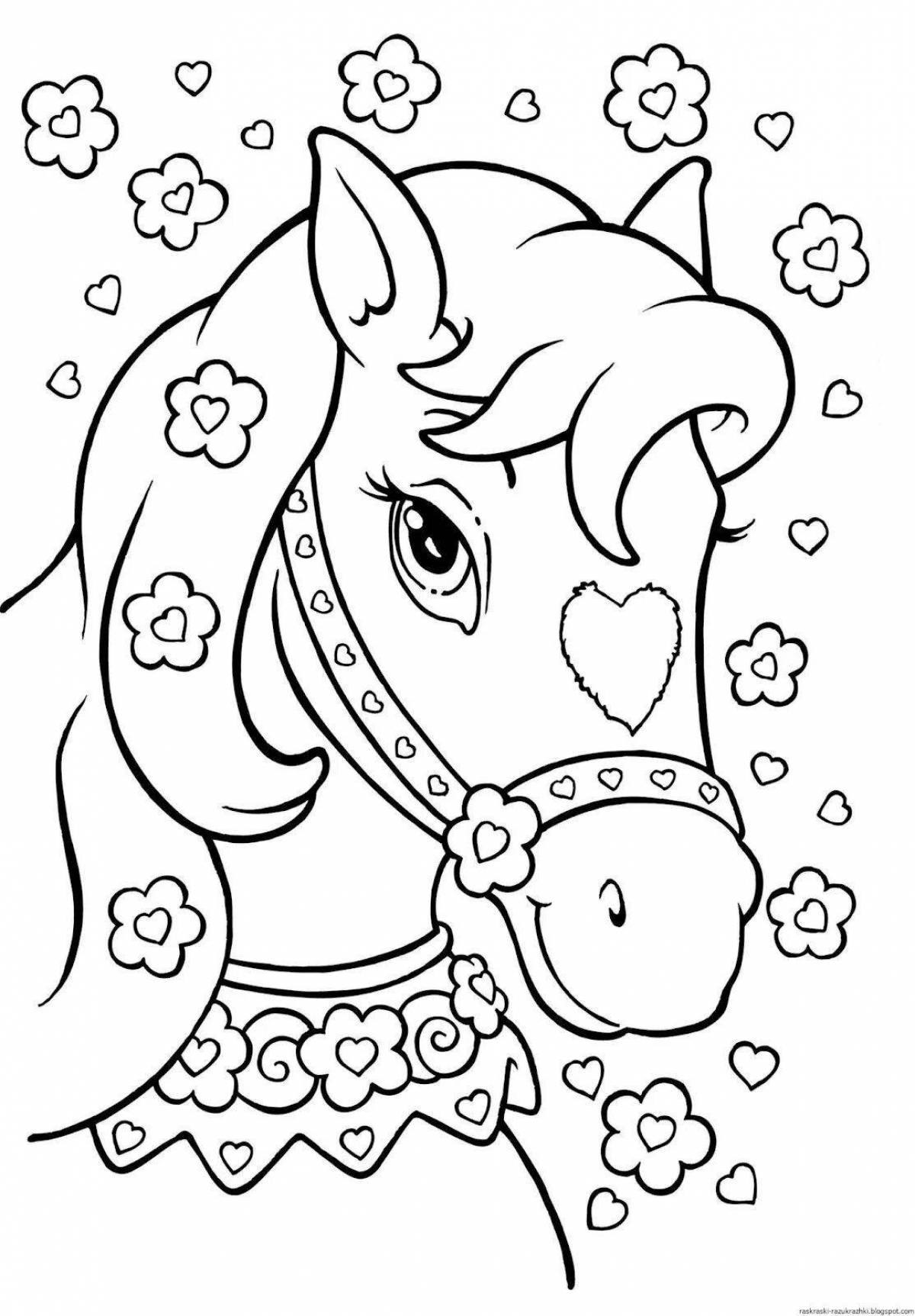 Shiny coloring book for girls